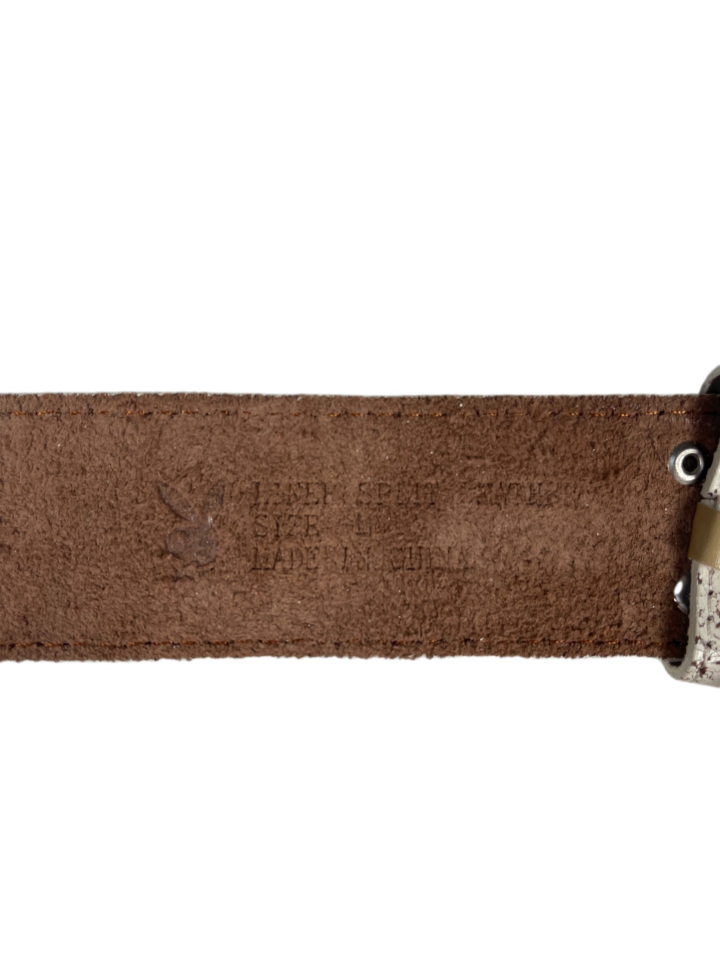 Y2k Playboy Leather Belt Beige Pink 2004