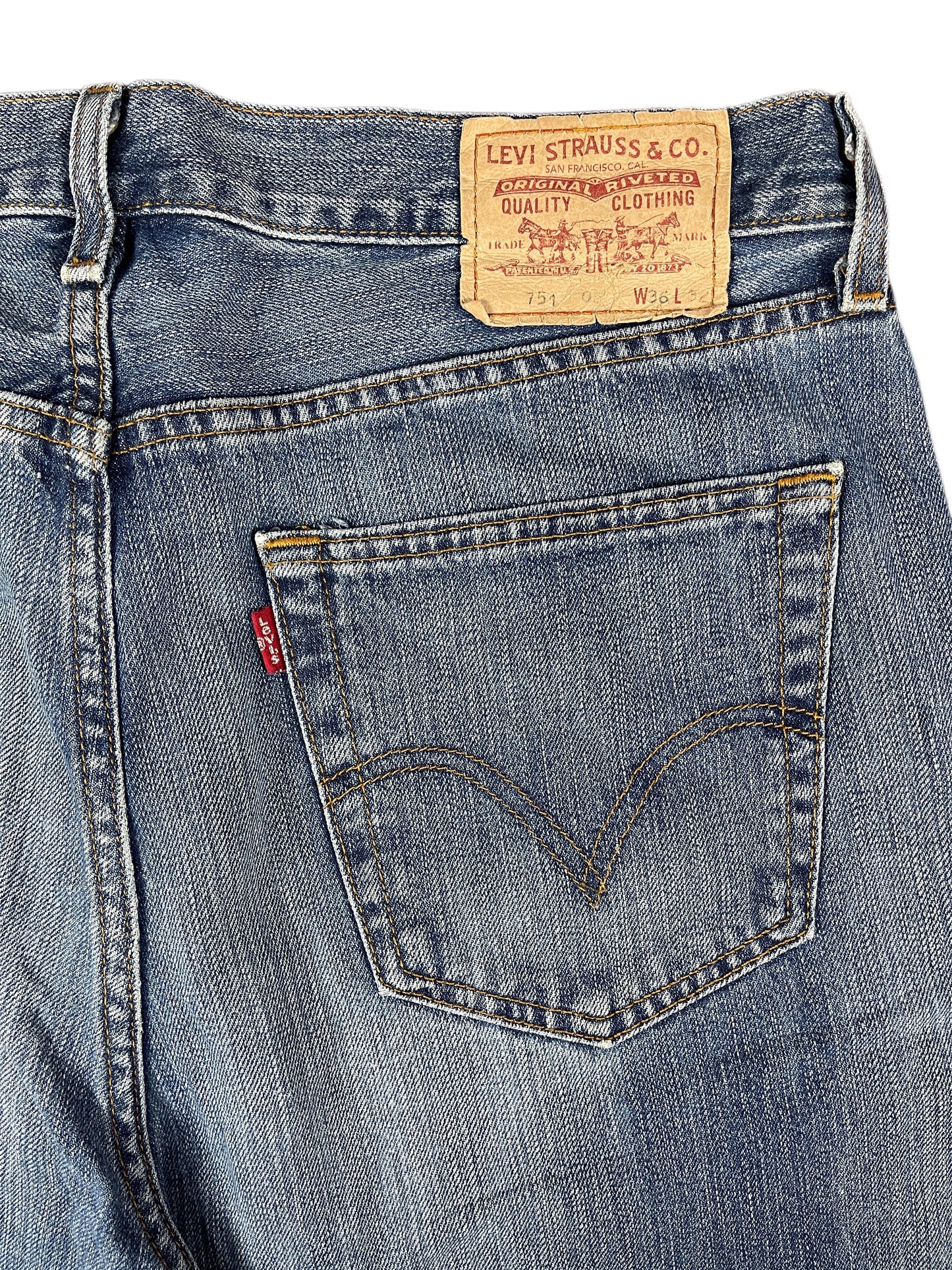 Vintage Levi's 751 Denim Jeans Blue - XL