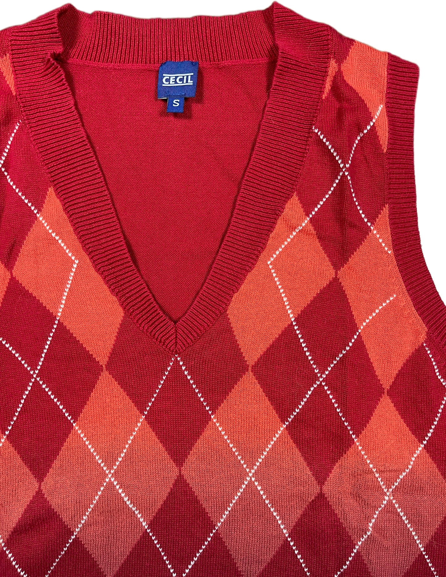 Cecil Sweater Vest Red Cotton S