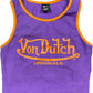 Von Dutch Crop Top Purple Cotton Blend L