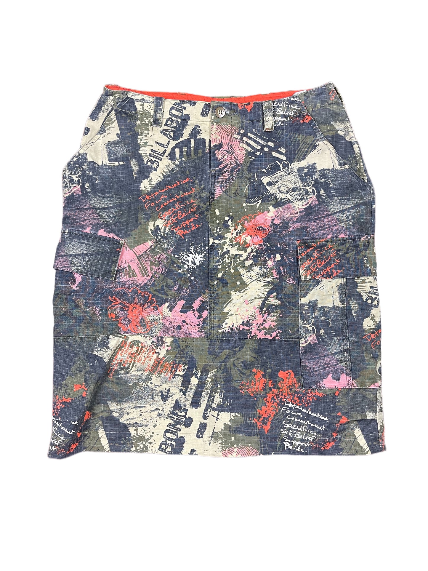 Y2k Billabong Midi Skirt Urban Pattern - XL