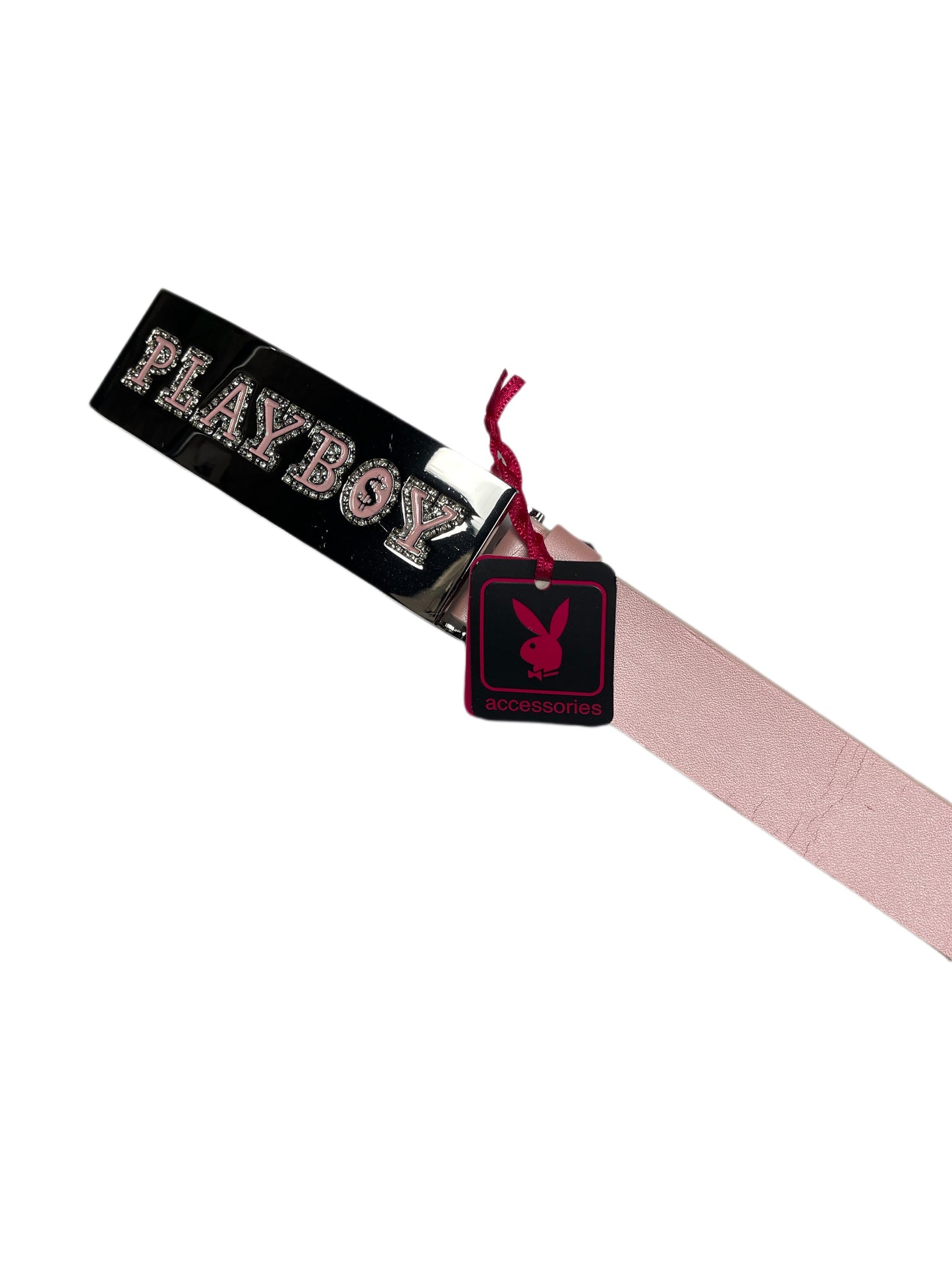 Y2k Playboy Leather Belt Pink Rose 2004