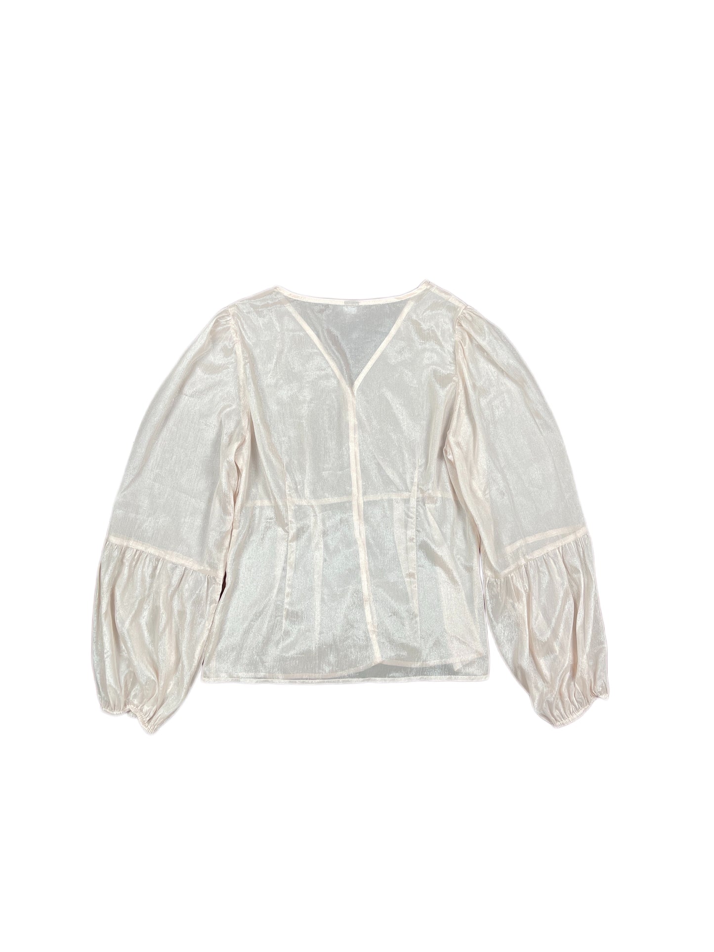 Dazy Less Shiny Long Sleeve Top Perlmut White - M/L