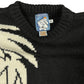 Vintage Droopy 1999 Studio Aventures Chunky Knitted Sweatshirt Black White - M