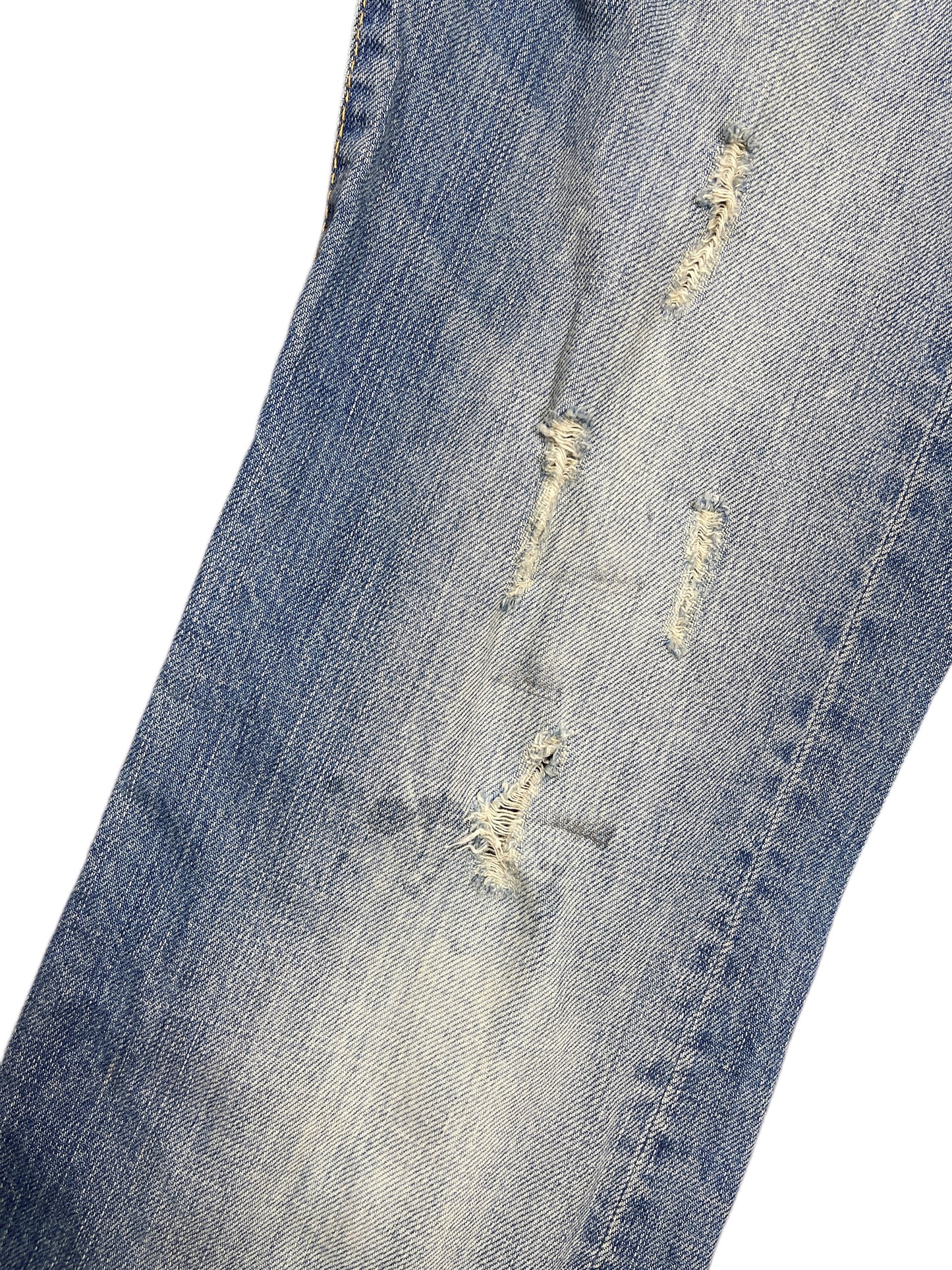 Y2k Replay Low Waist Flared Denim Pants Blue White - S
