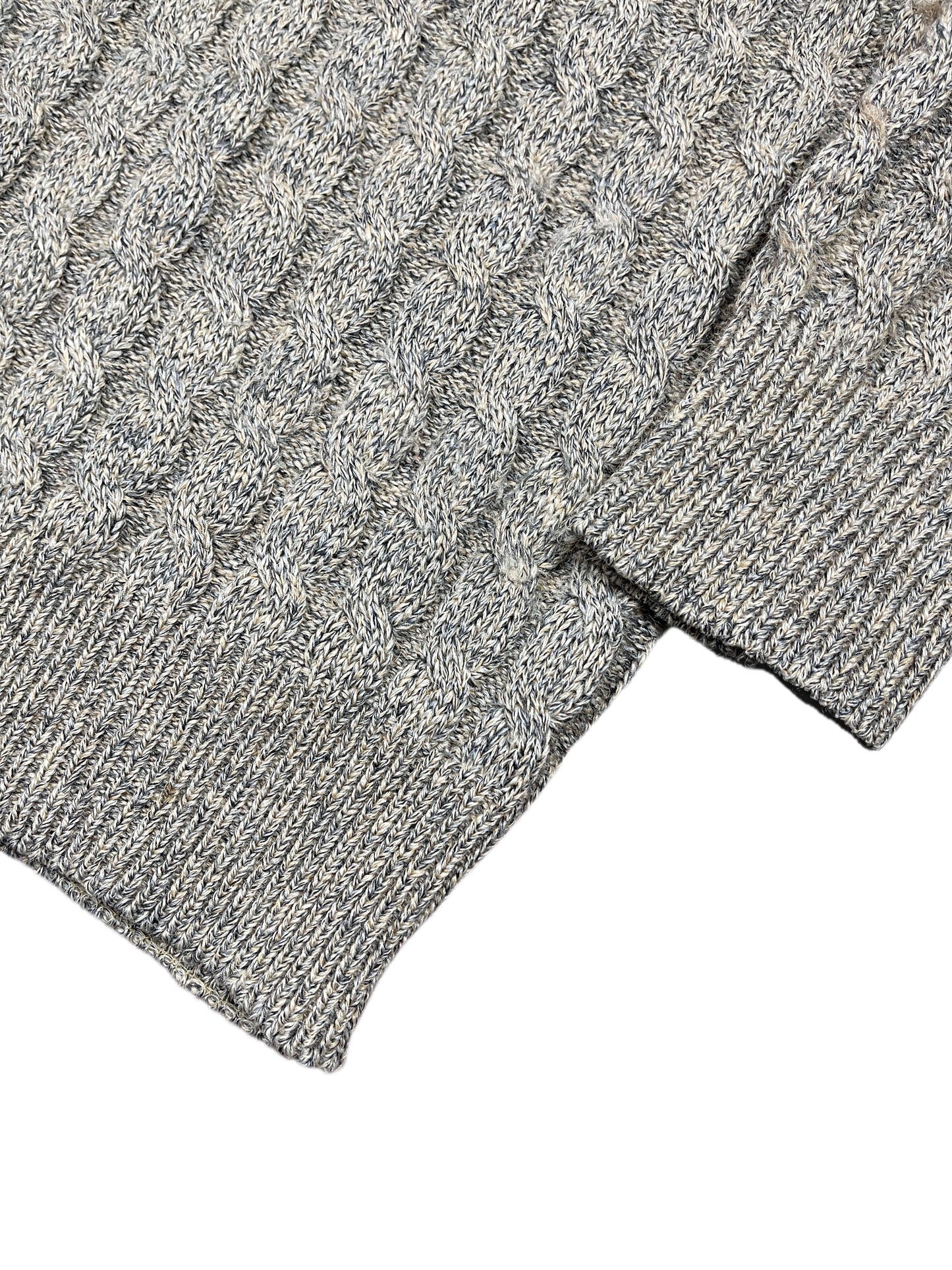 Vintage Menspunt Knitted Sweatshirt Gray Beige - M