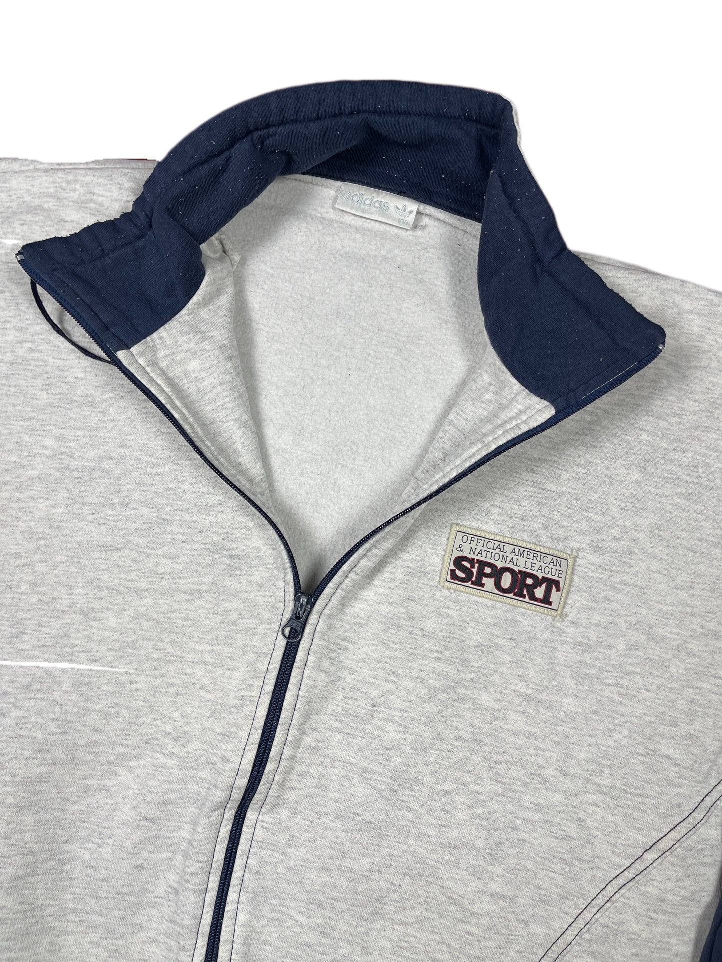 Vintage Adidas Zip Sweatshirt Gray - XXL