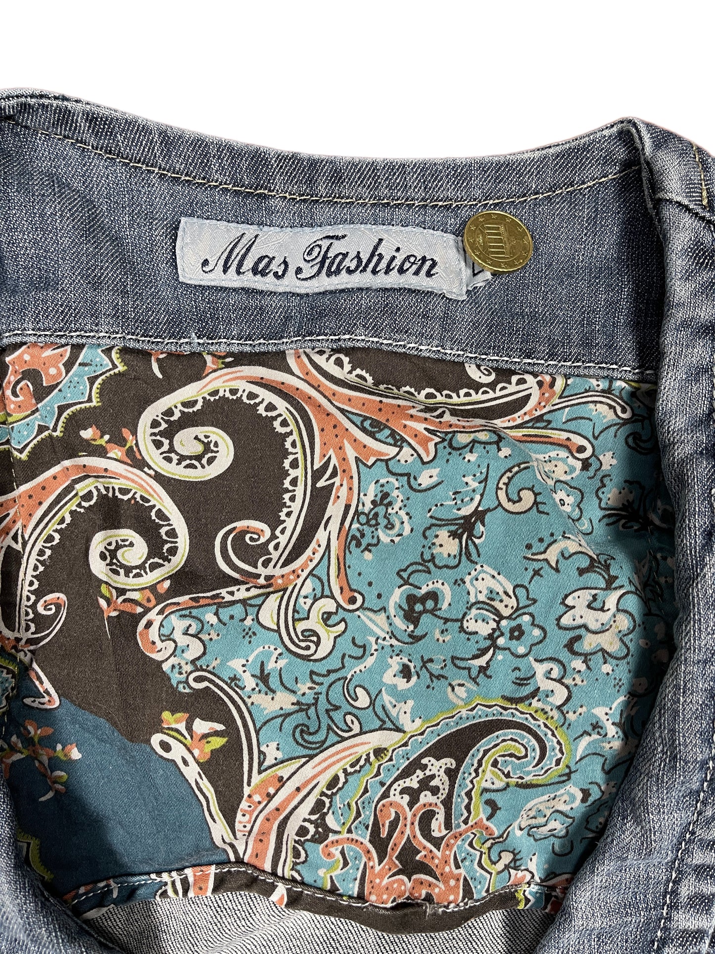 Y2k Mas Fashion Sleeveless Denim Top Blue - L