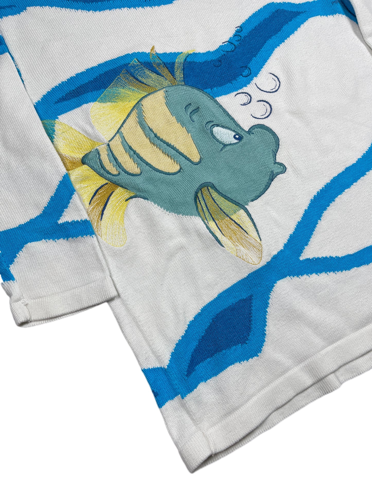 Vintage Iceberg 2001 Arielle Fish Knitted Sweatshirt White - S