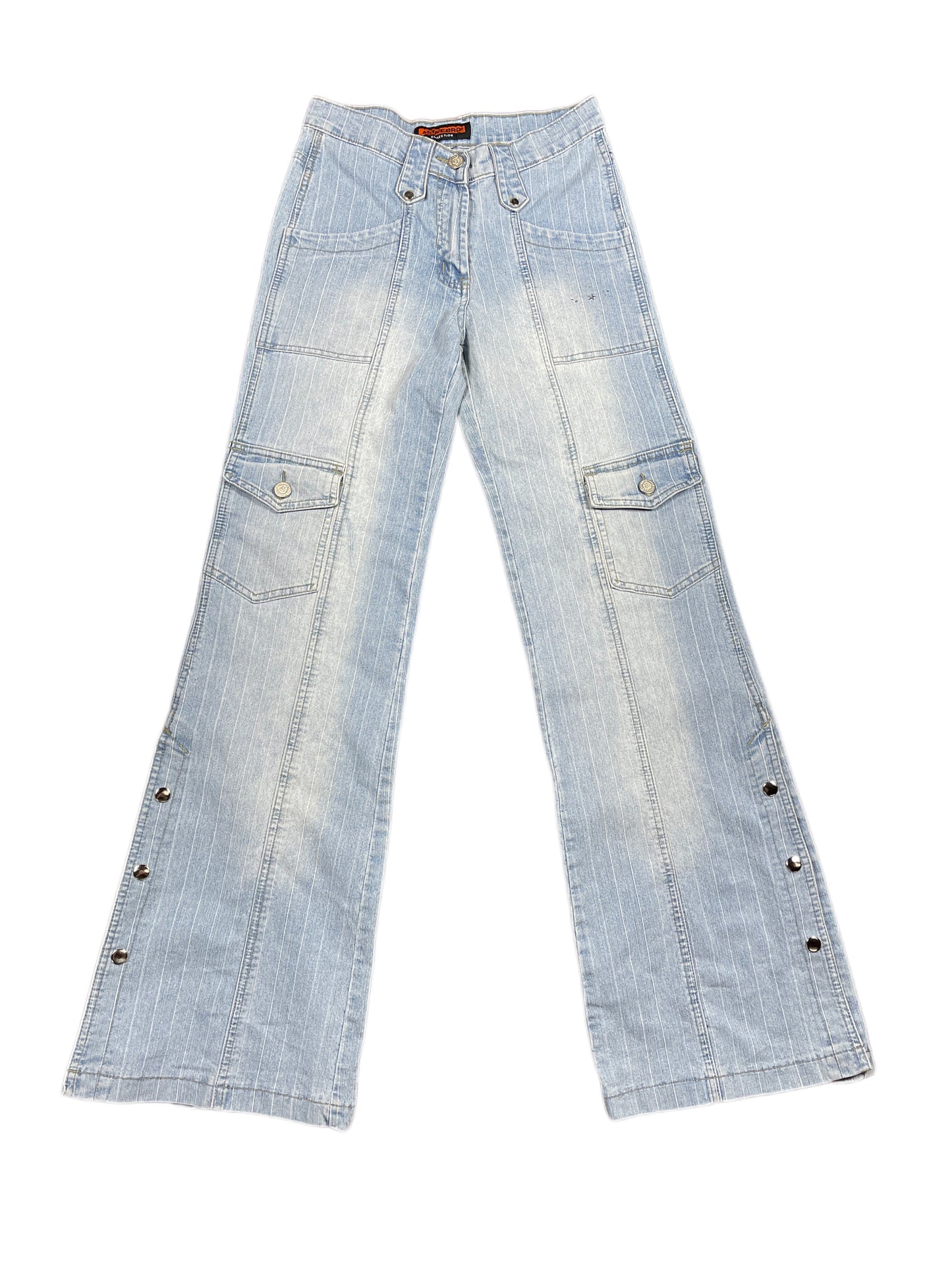 Y2k Activebrd Flared Low Waist Denim Pants Blue - S