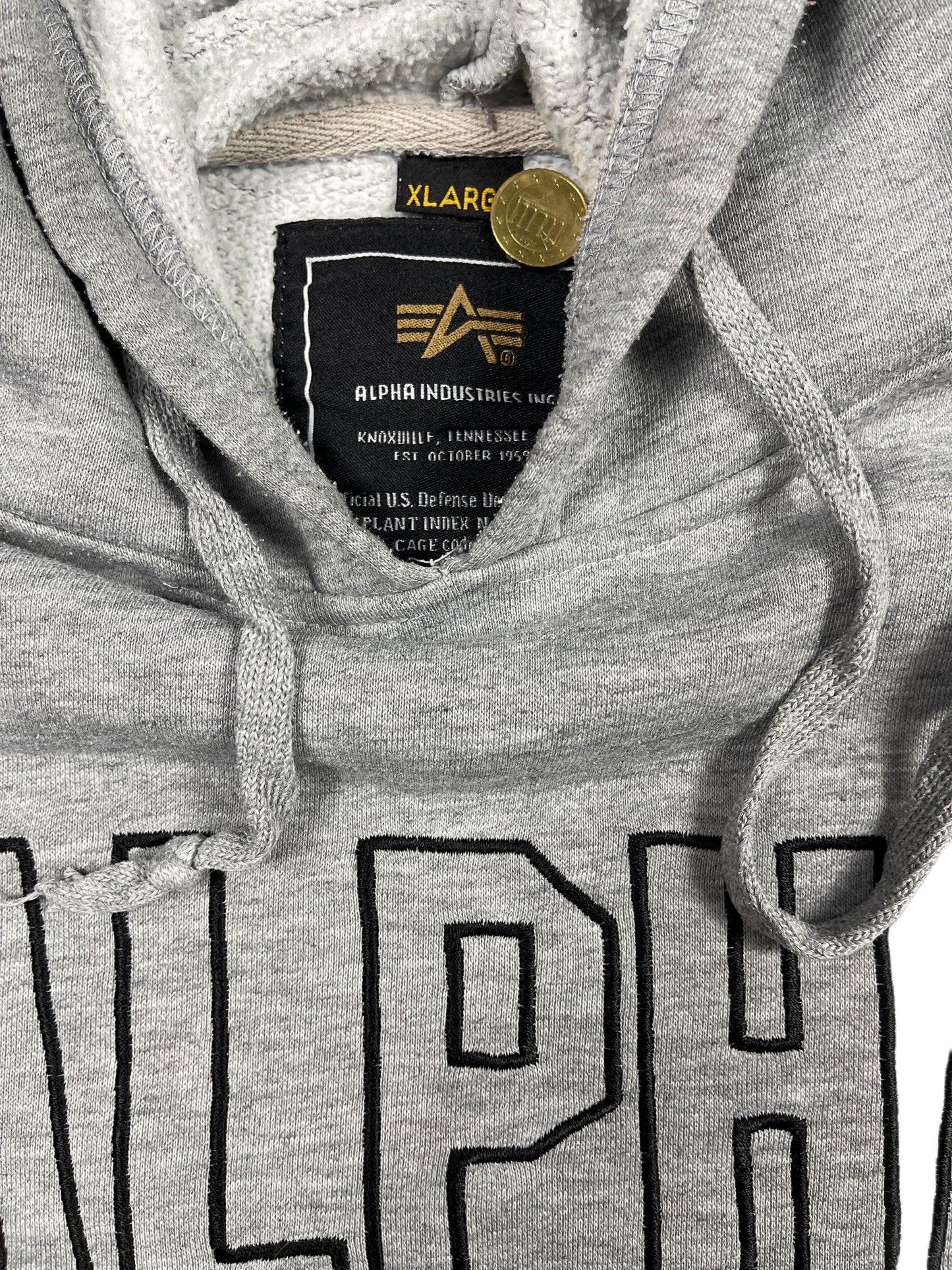 Y2k Alpha Industries Hoodie Gray - XL