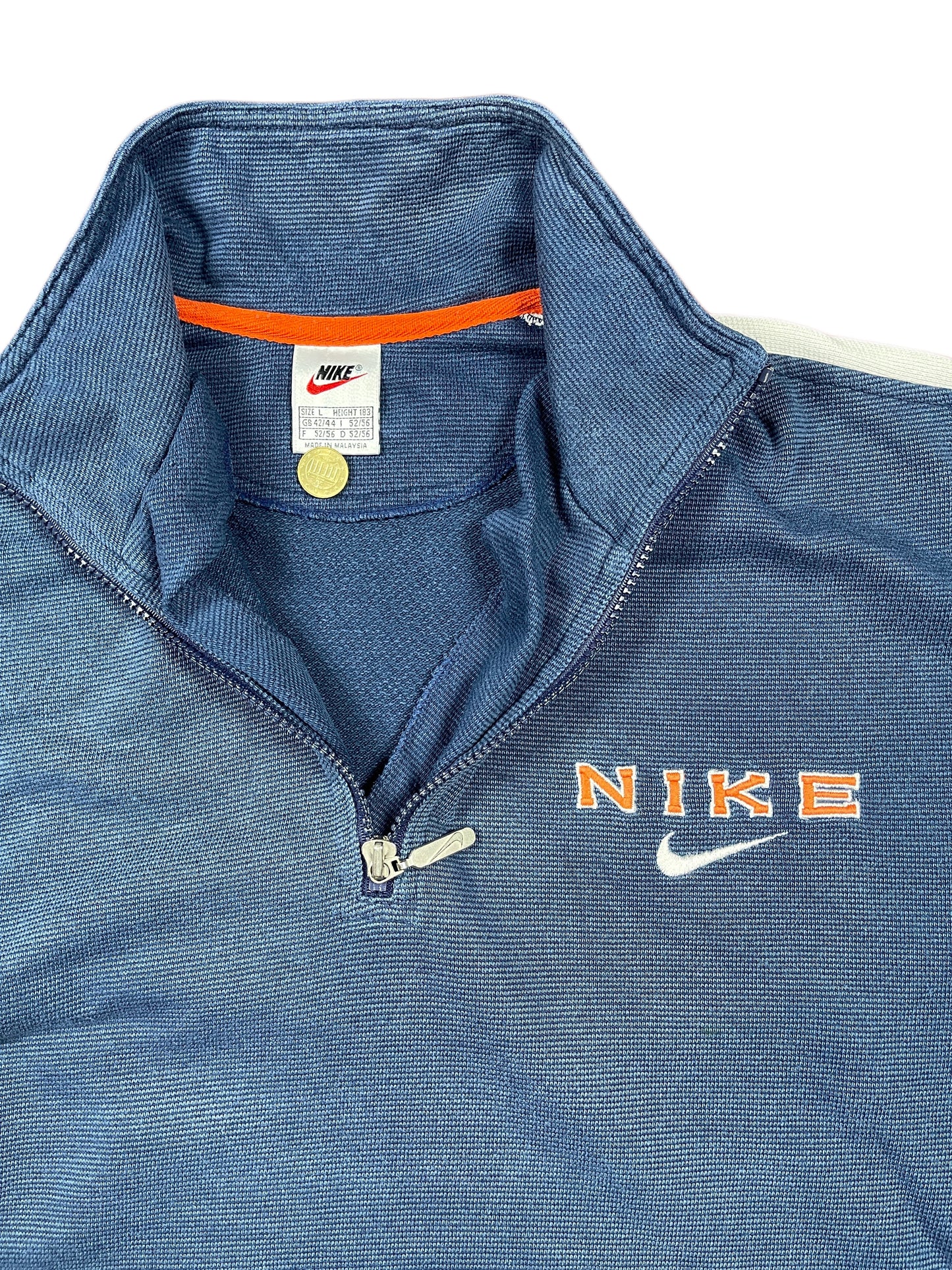 Vintage Nike 1990s Zip Through Sweatshirt Navy - L