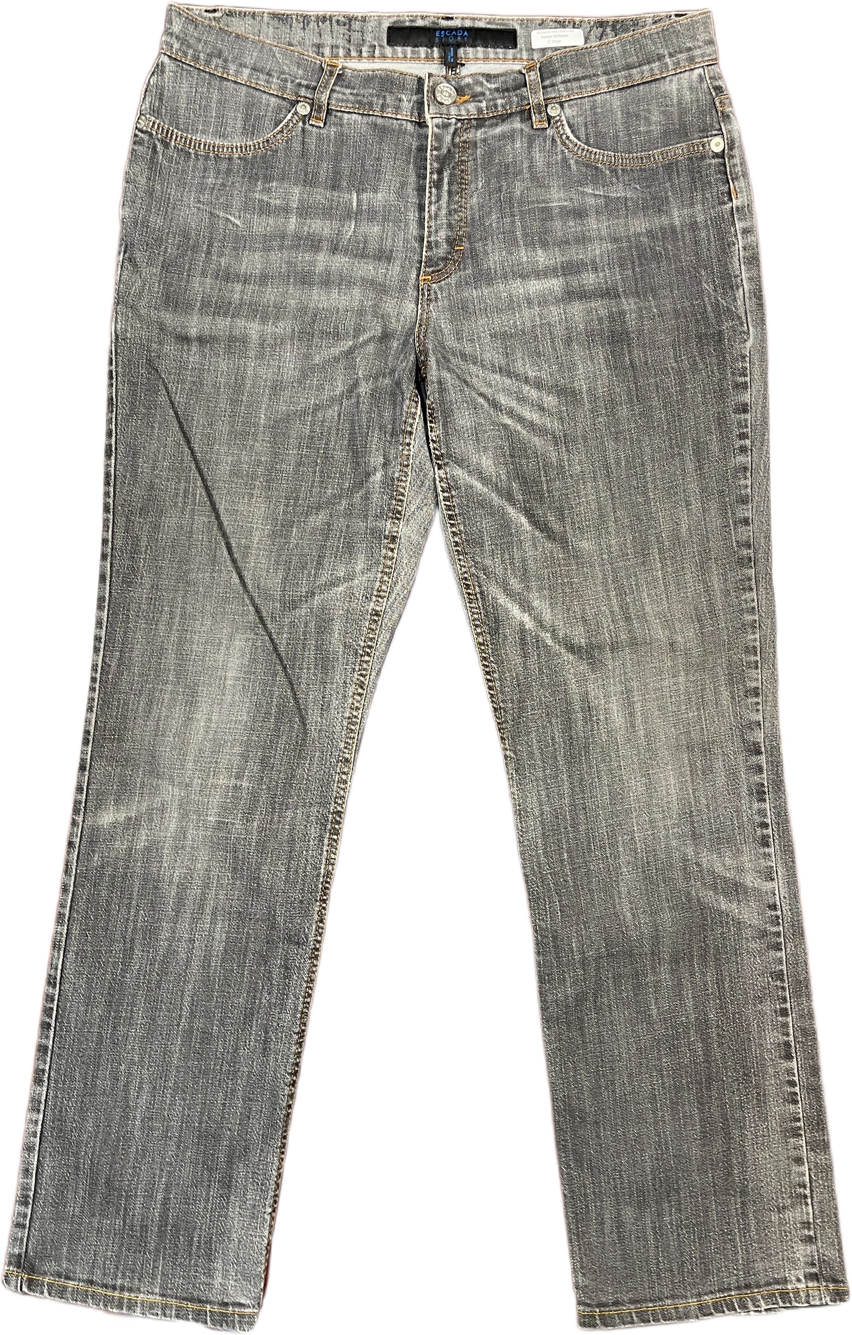 Escada Sport Denim Pants Gray Cotton Blend XXL