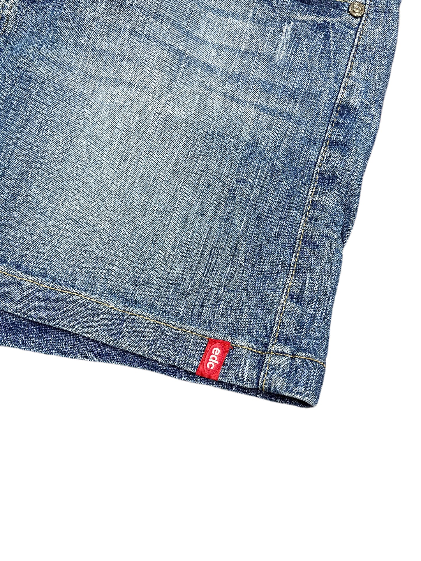 Y2k Esprit Low Waist Denim Skirt Blue - M
