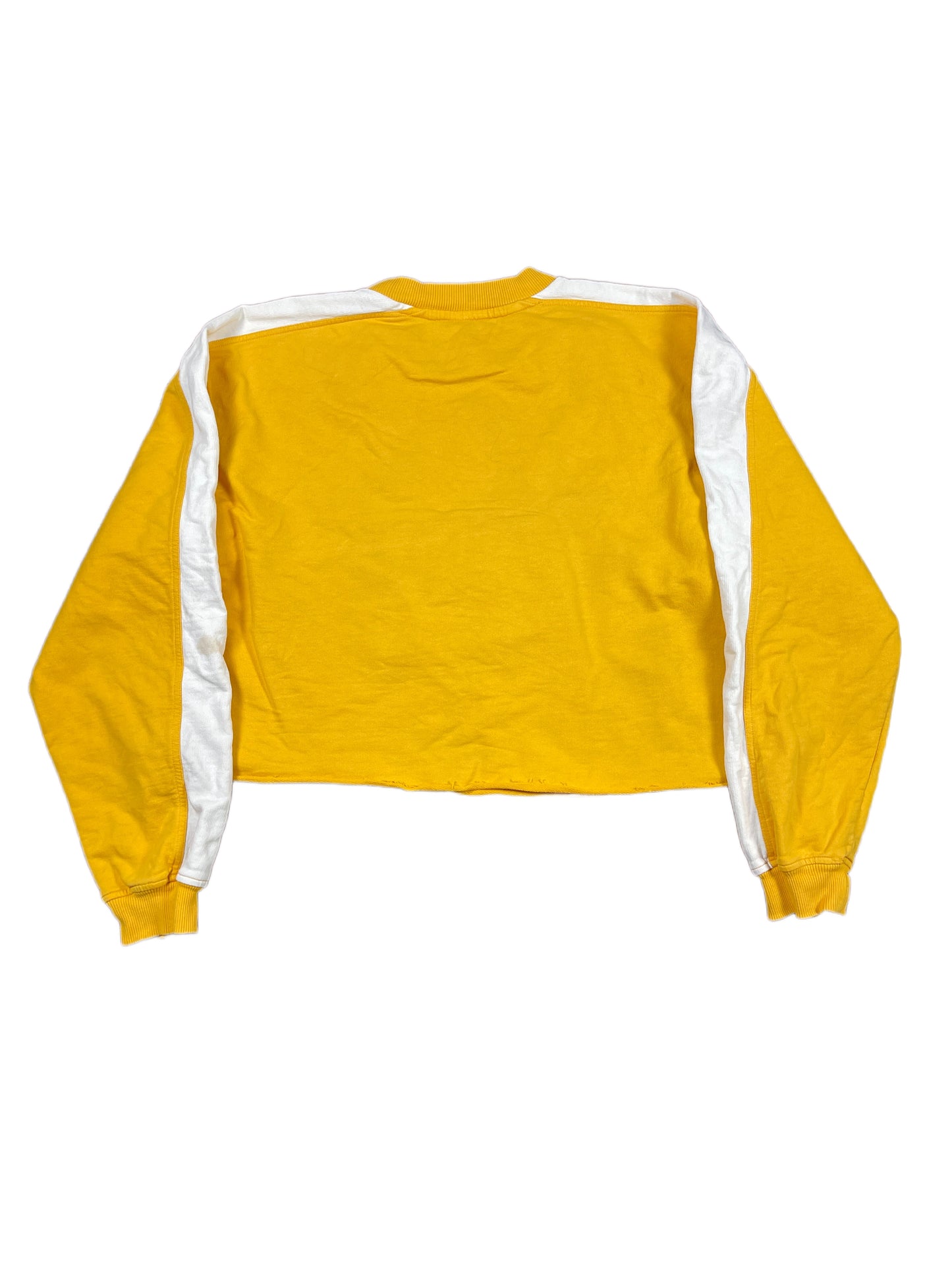 Vintage Puma Cropped Sweatshirt Yellow - XL