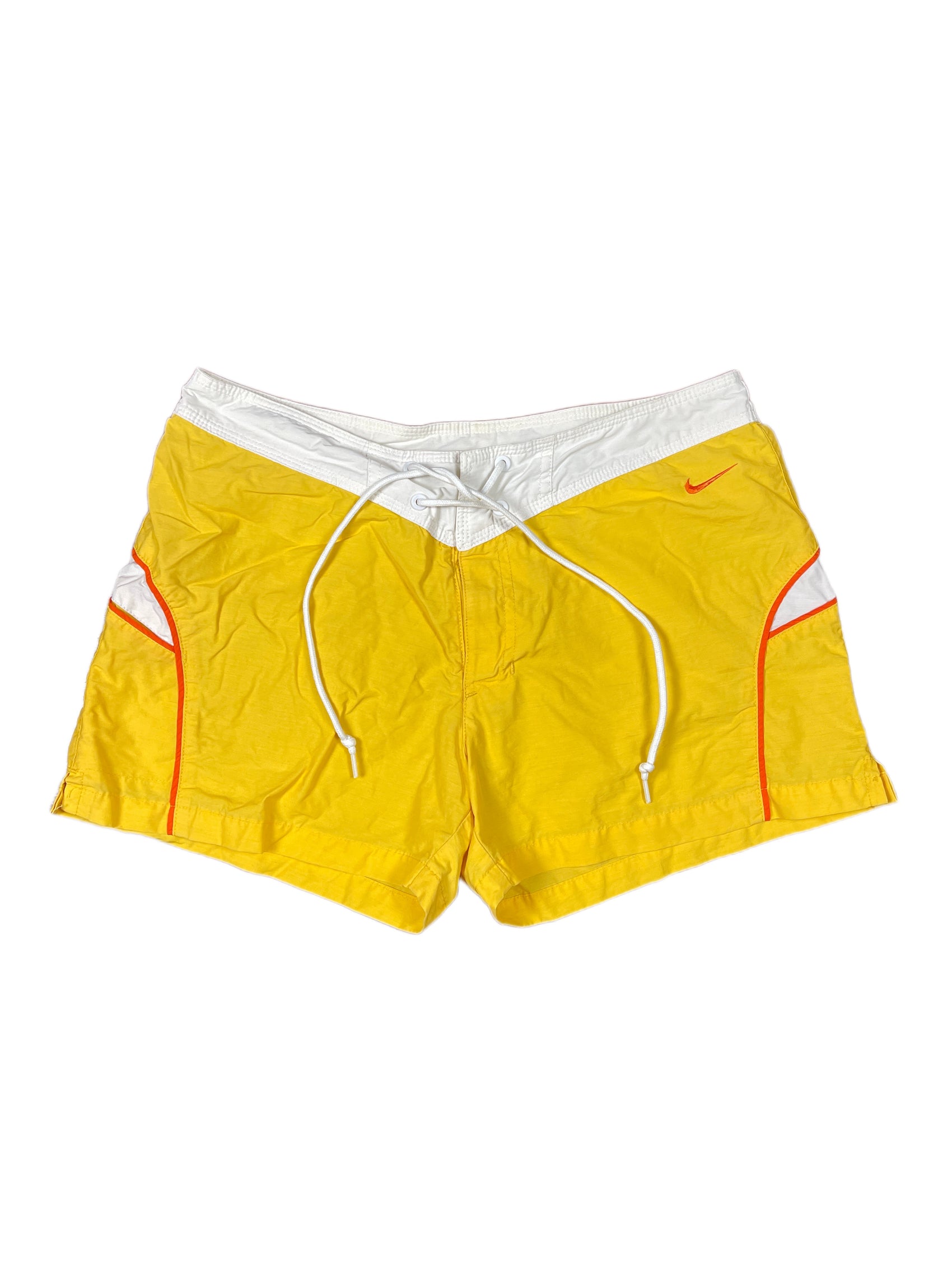 Vintage 2000s Nike Sport Shorts Yellow White - M