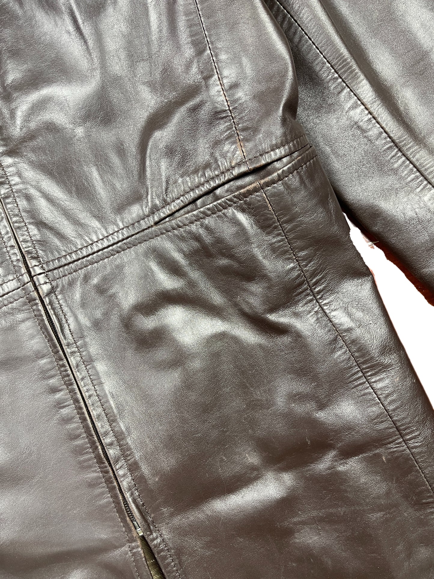 Vintage Imperio Clandestino Leather Coat Brown - L