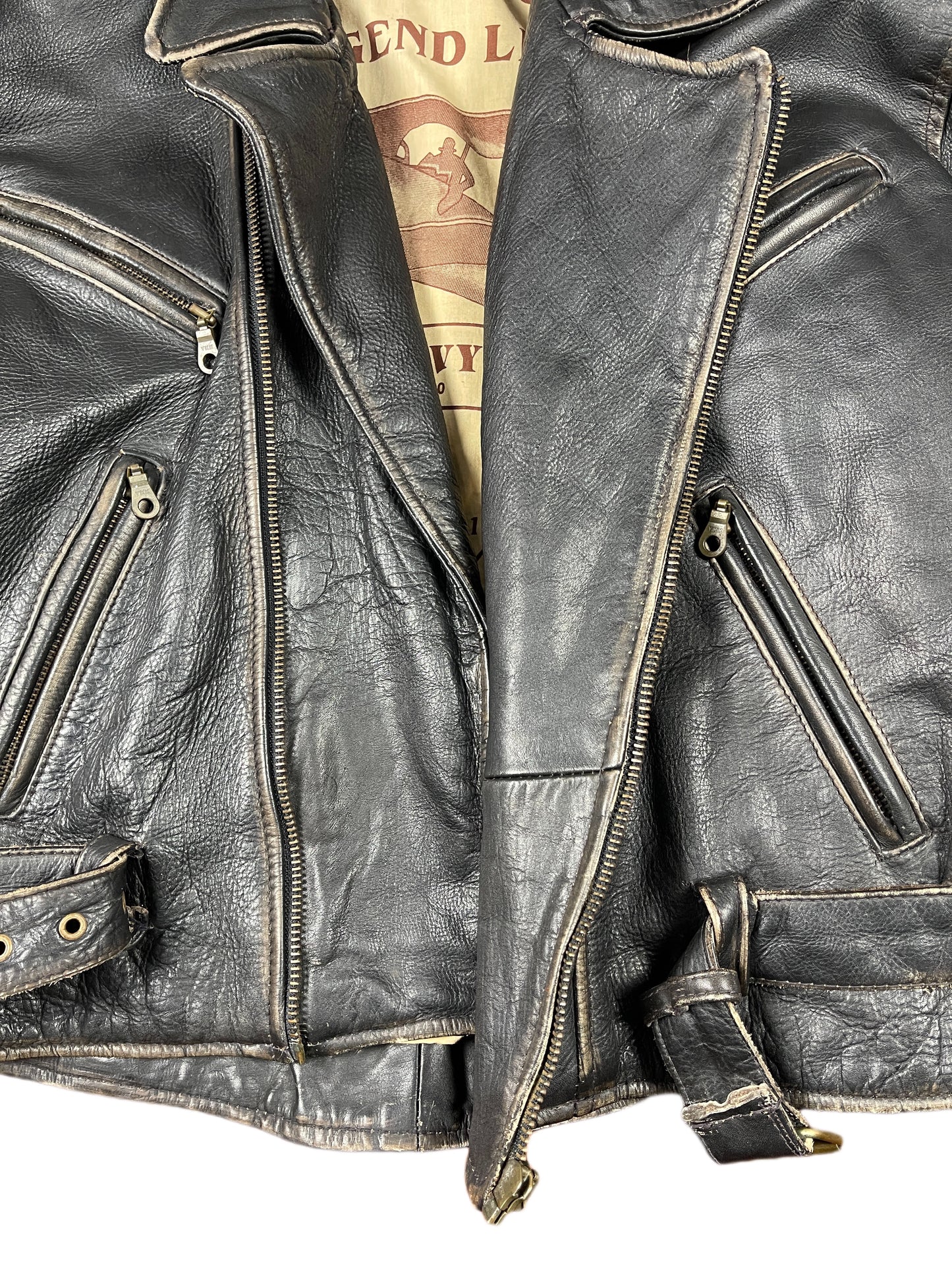 Vintage US Force Bomber Leather Jacket Black L