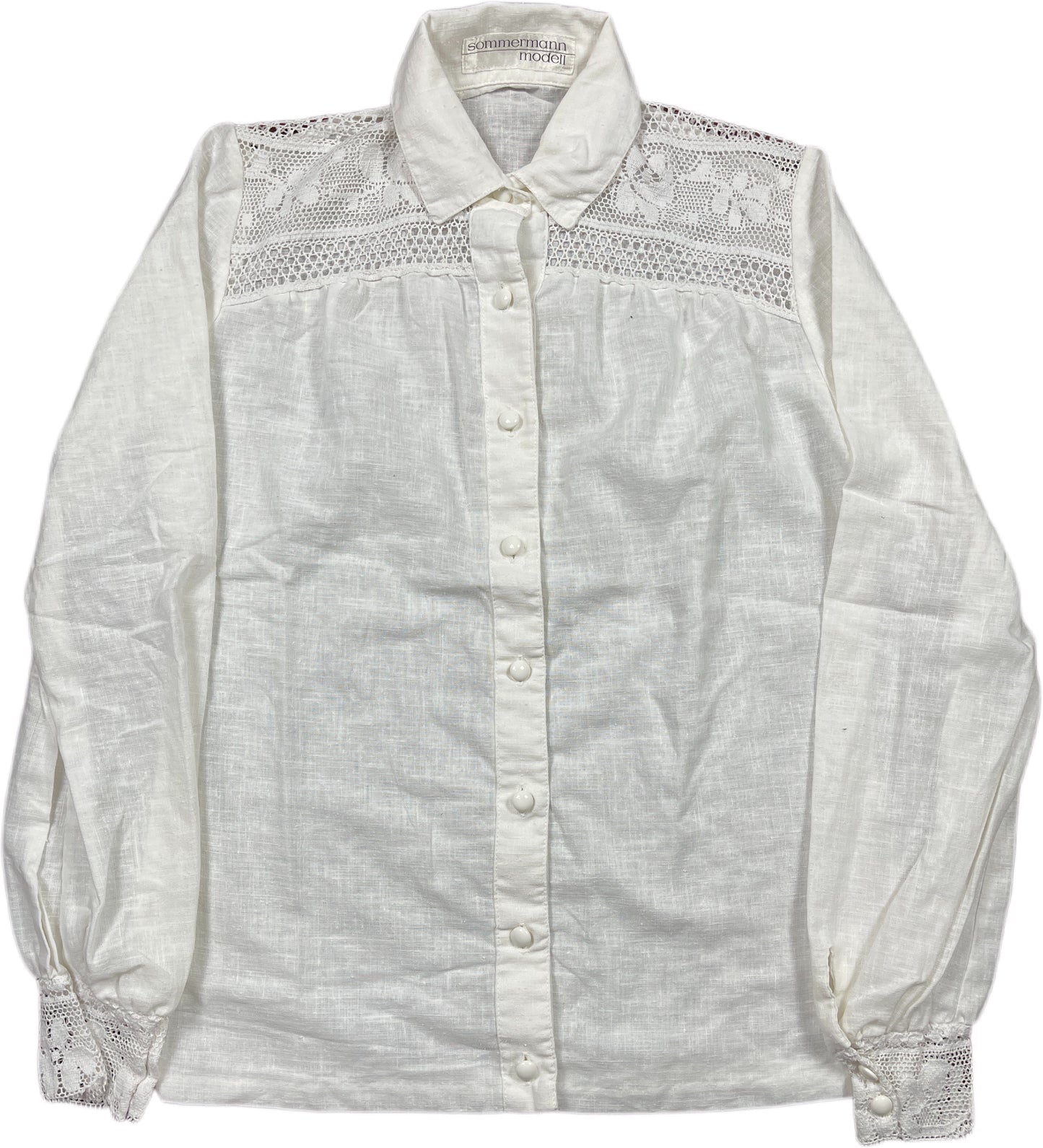 Vintage Sommermann Longsleeve Shirt White Cotton Blend S