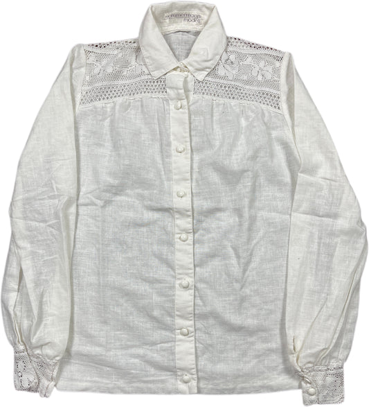 Vintage Sommermann Longsleeve Shirt White Cotton Blend S