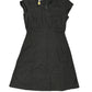 Vintage Ecru Paris Short Sleeve Dress Black - S