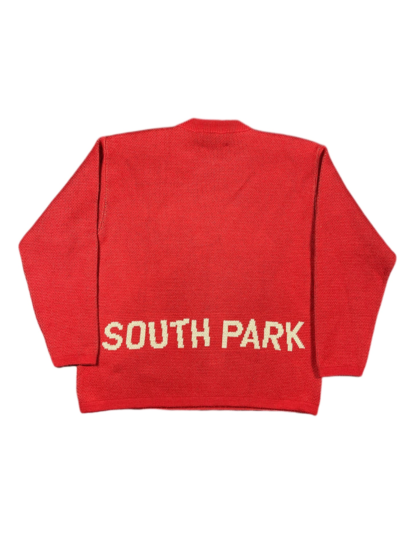 Vintage South Park 2001 Chunky Knitted Sweatshirt Red - M