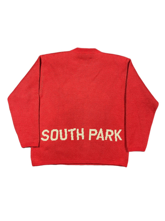 Vintage South Park 2001 Chunky Knitted Sweatshirt Red - M