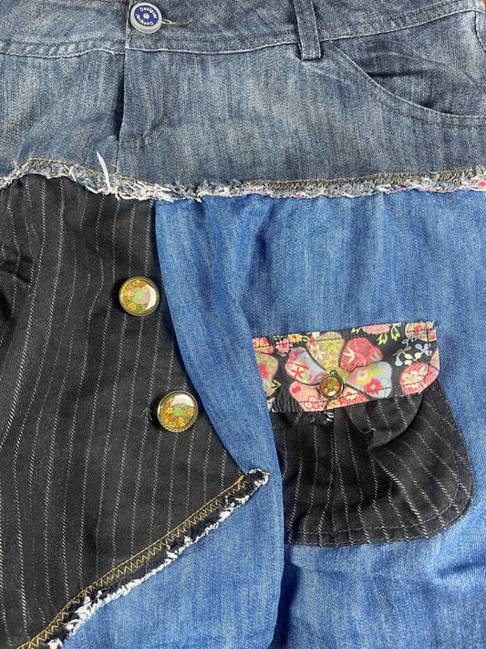 Y2k Desigual Denim Skirt Blue - L