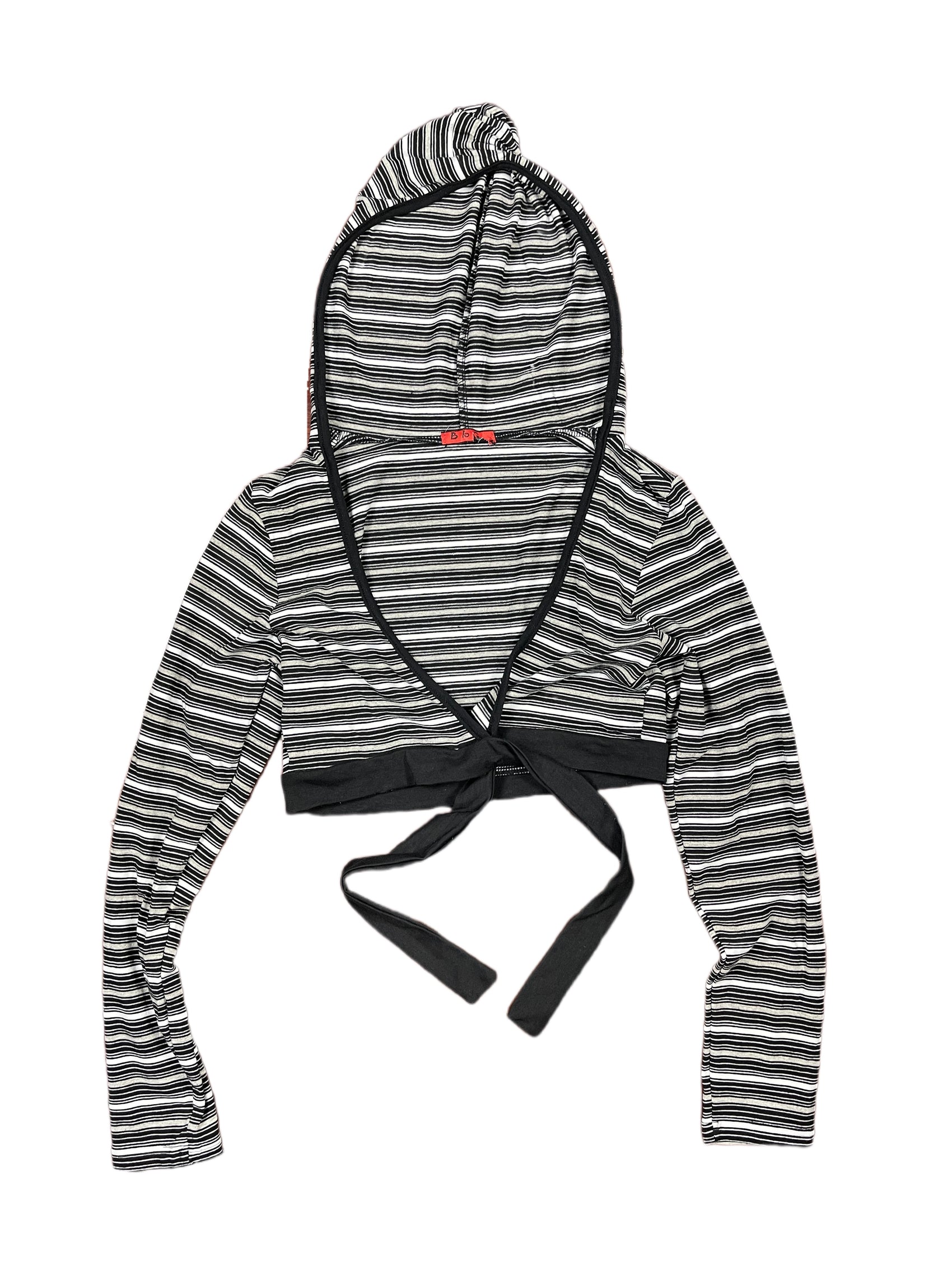 Y2k BbG Long Sleeve Top Hoodie Black White - L/XL