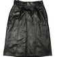 Vintage Yves Saint Laurent Leather Skirt Black - L