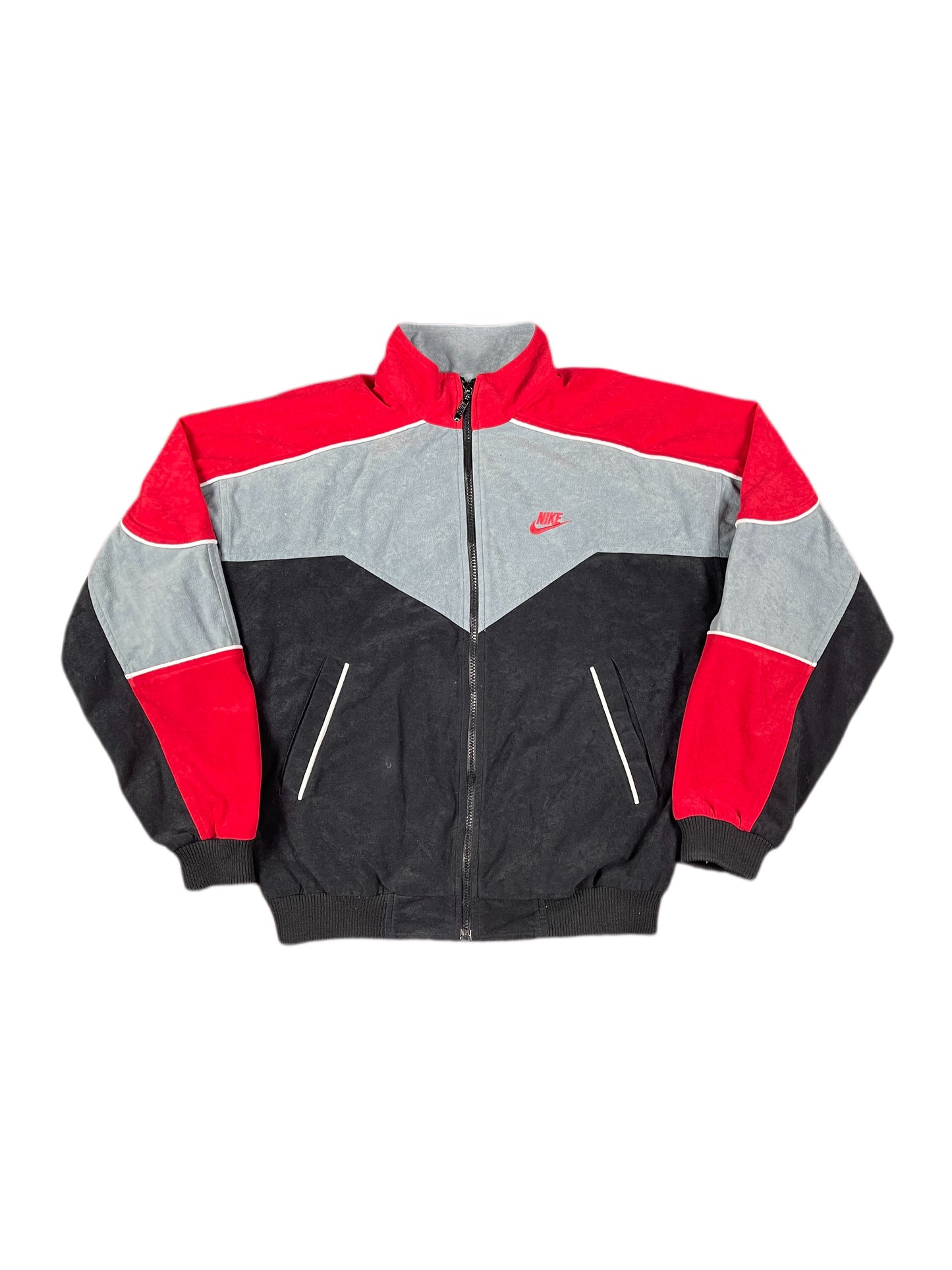 Vintage Nike Sport Flannel Jacket Black Red Gray - S/M