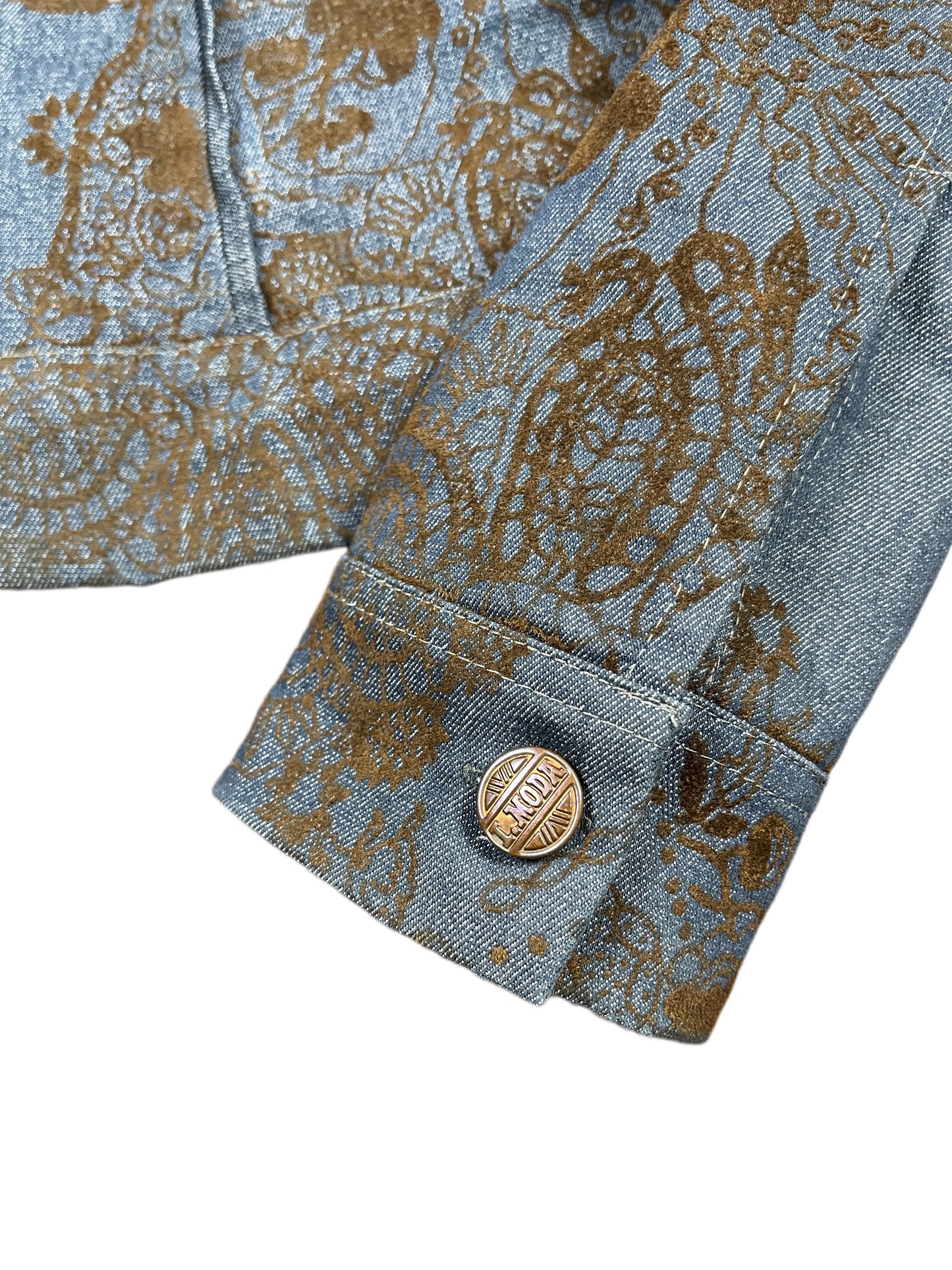 Vintage Denim Jacket Blue Brown - L