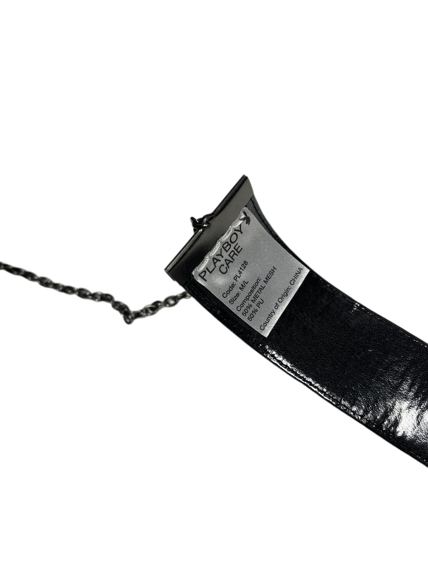 Y2k Playboy Tiles and Chains Belt Black 2004
