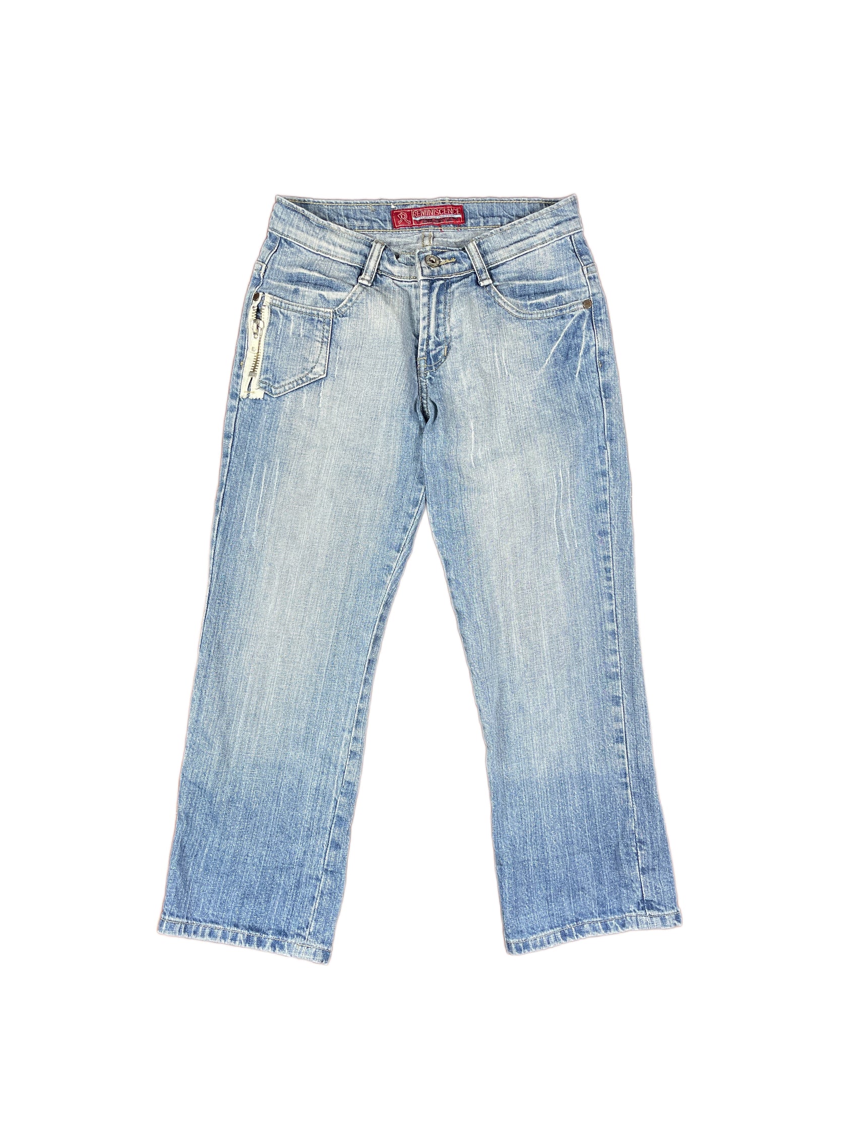 Y2k Reminiscence Capri Denim Pants Blue - S