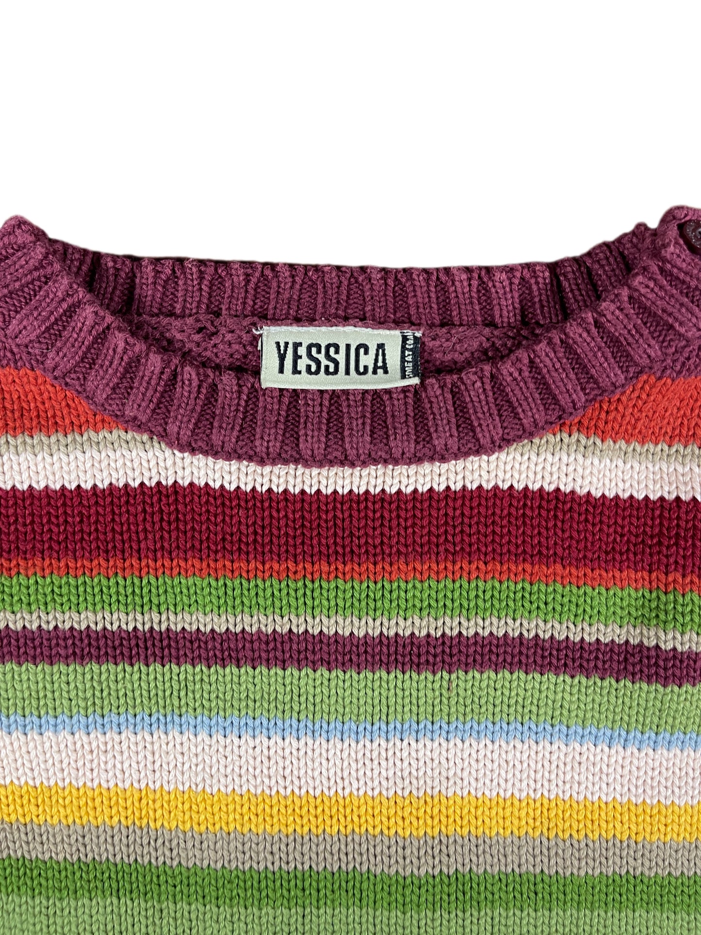 Y2k Yessica Knit Sweatshirt Striped Multicolor - L