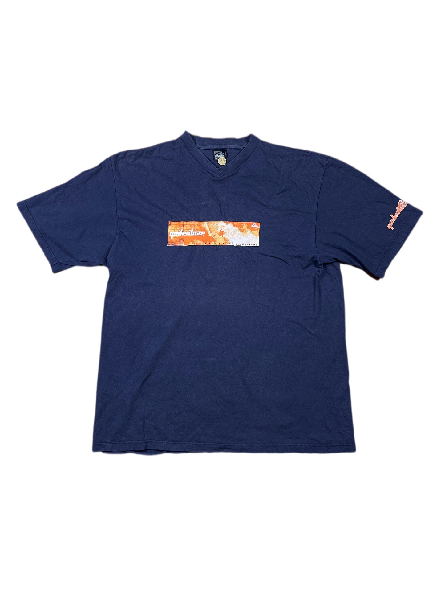 Vintage Quiksilver T-Shirt Navy Orange - L