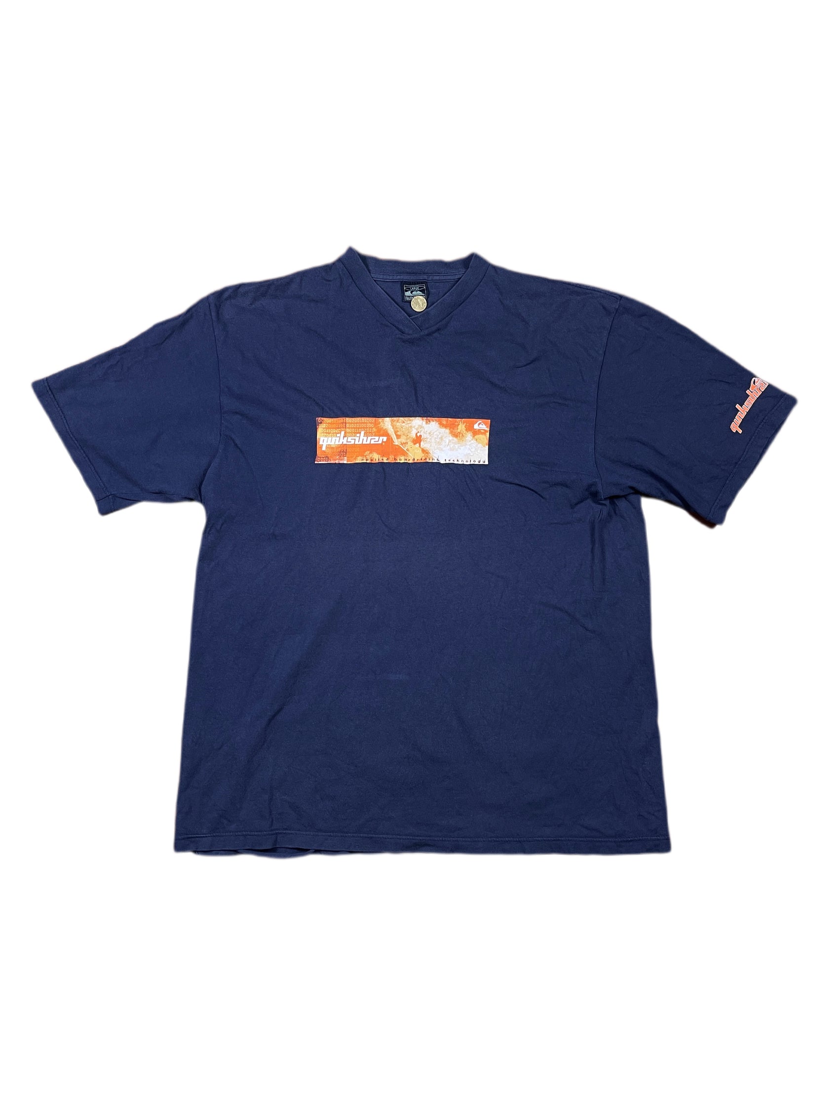 Vintage Quiksilver T-Shirt Navy Orange - L