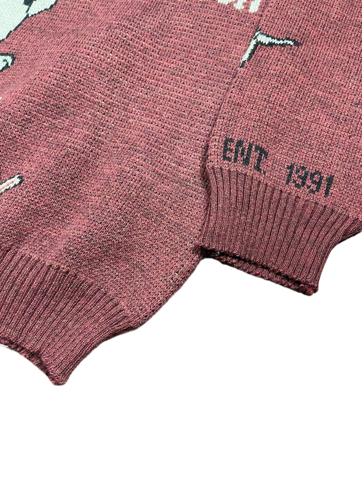 Vintage Droopy Studio Aventures Chunky Knitted Sweatshirt Red - XL