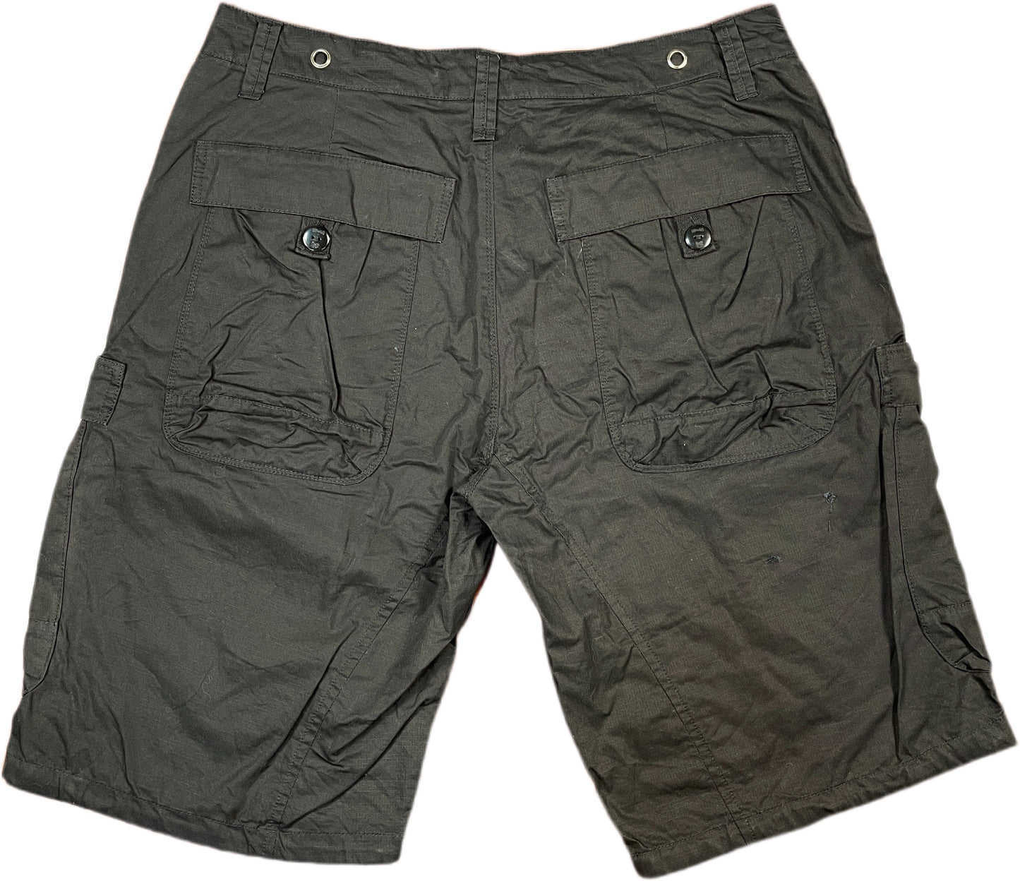 Y2K Rage Cargo Shorts Black Cotton XL