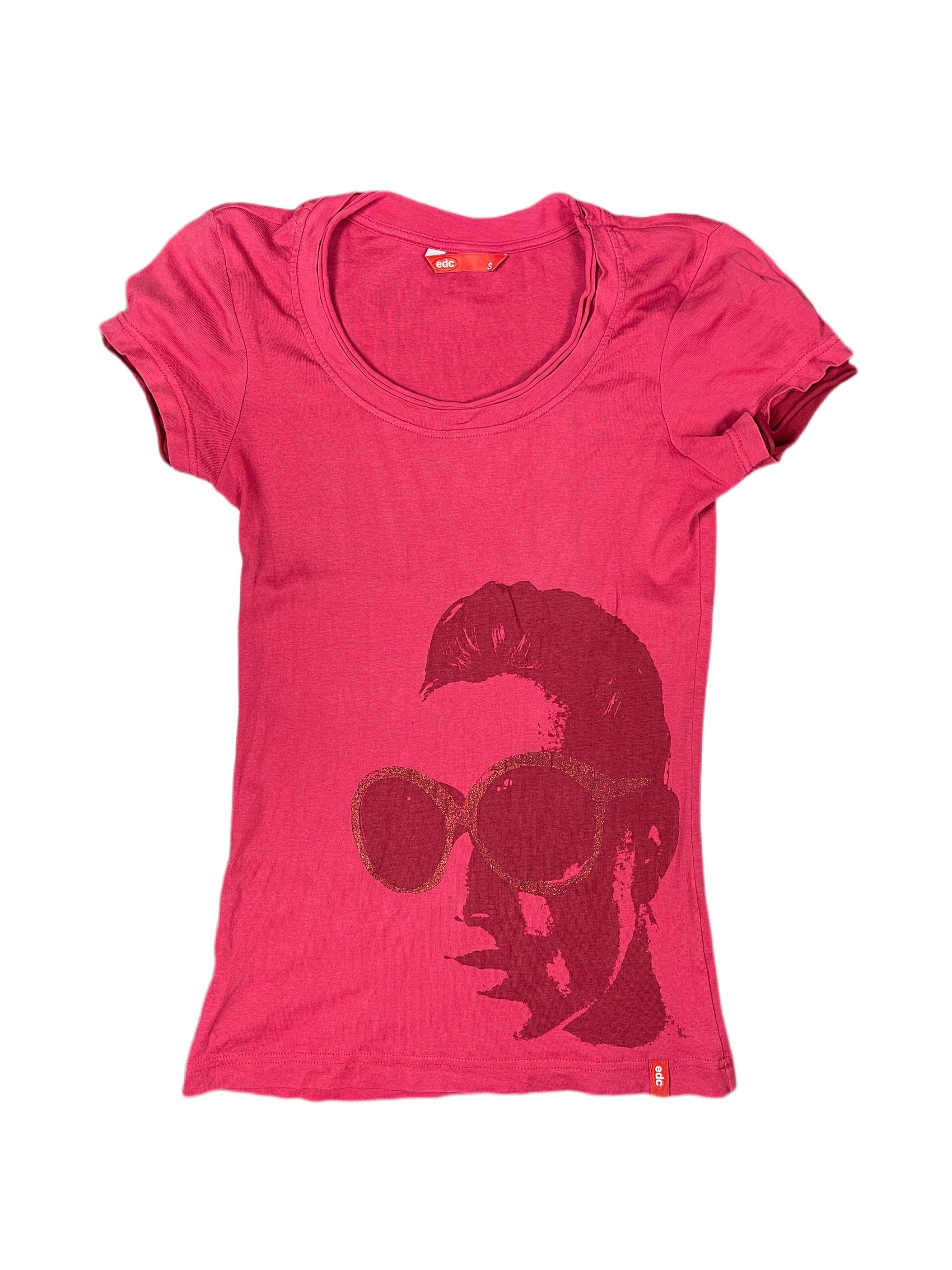 Y2k Esprit Short Sleeve Top Pink - S