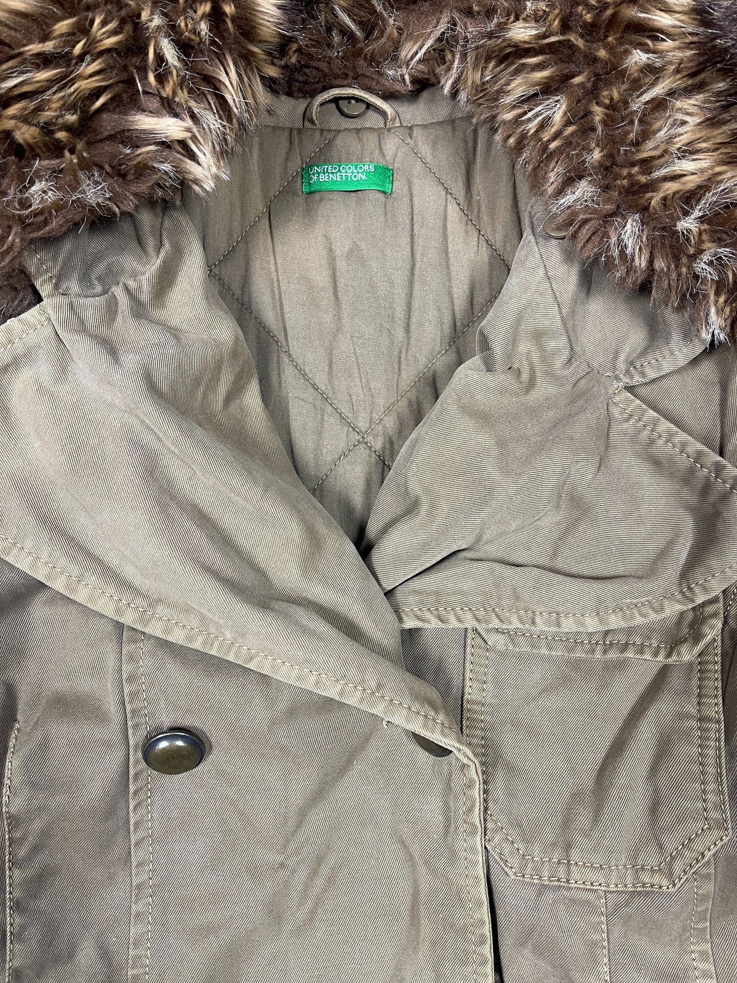 Y2k Benetton Coat Brown - XL