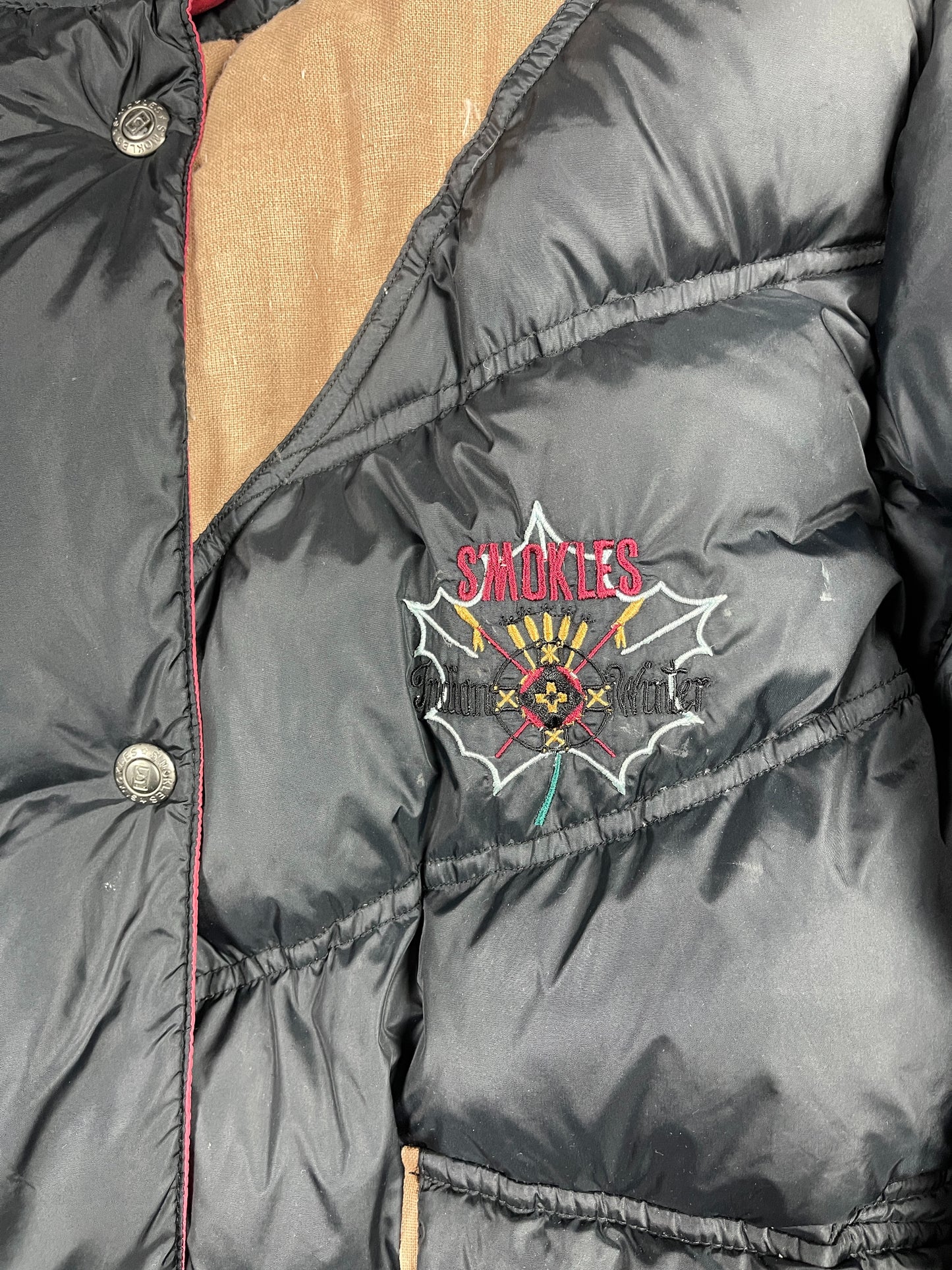 Vintage S'Mokles Down Jacket Black Brown - L
