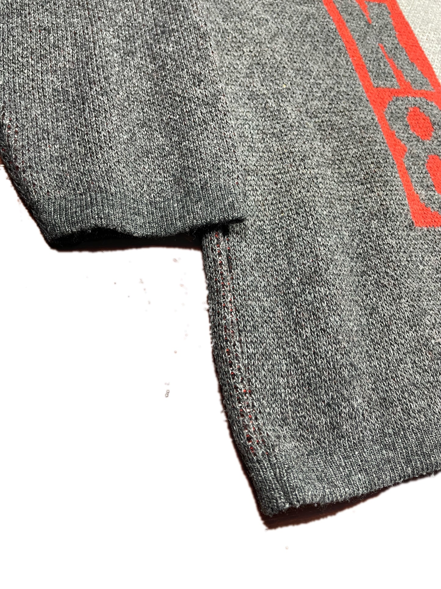 Y2k The Simpsons 2003 Bart Skateboard Chunky Knitted Sweatshirt Gray - XXL