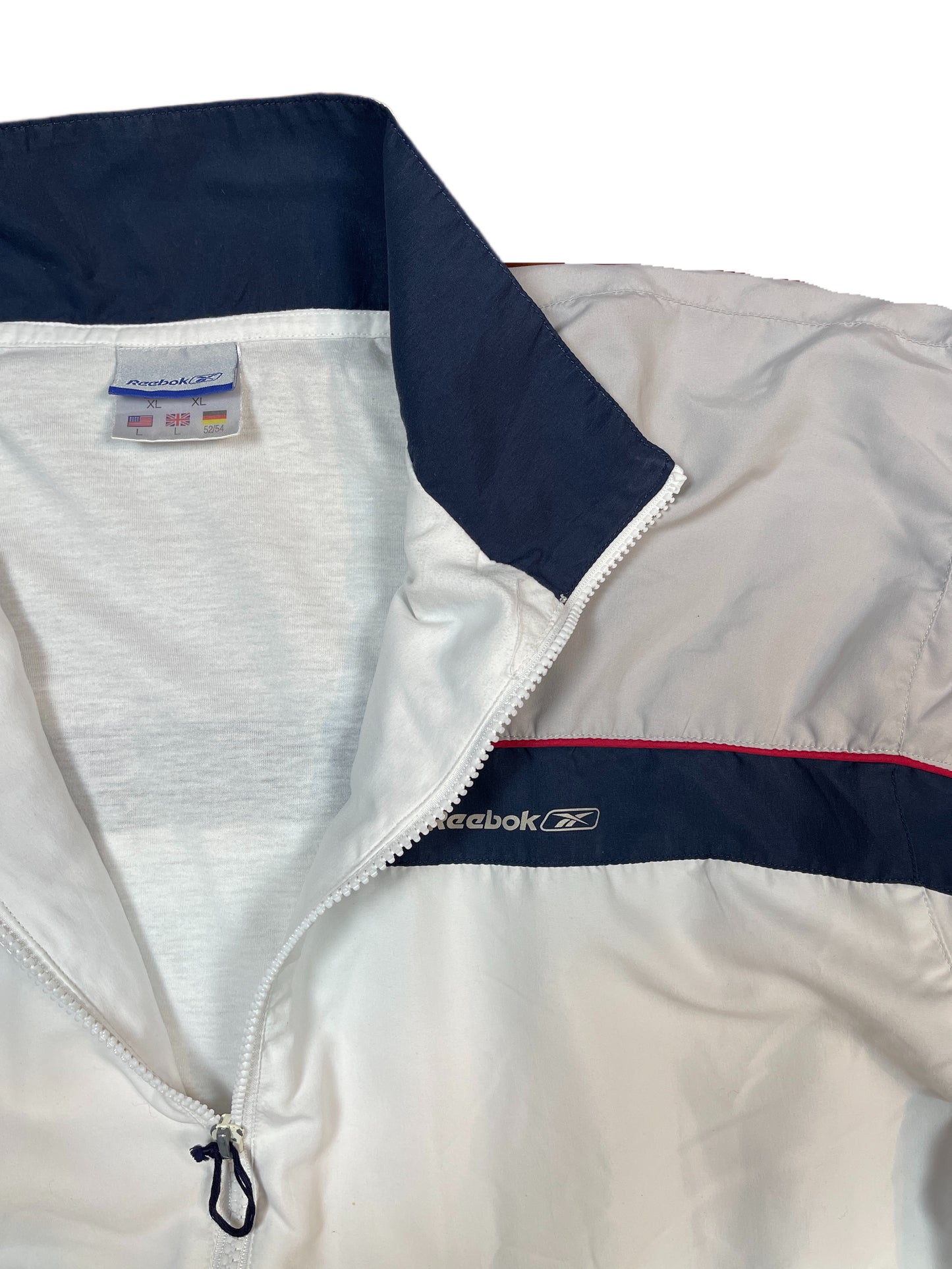 Y2k Reebok Sport Jacket Gray White - XL