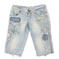 Y2k Lois Distressed Low Waist Capri Denim Pants - M
