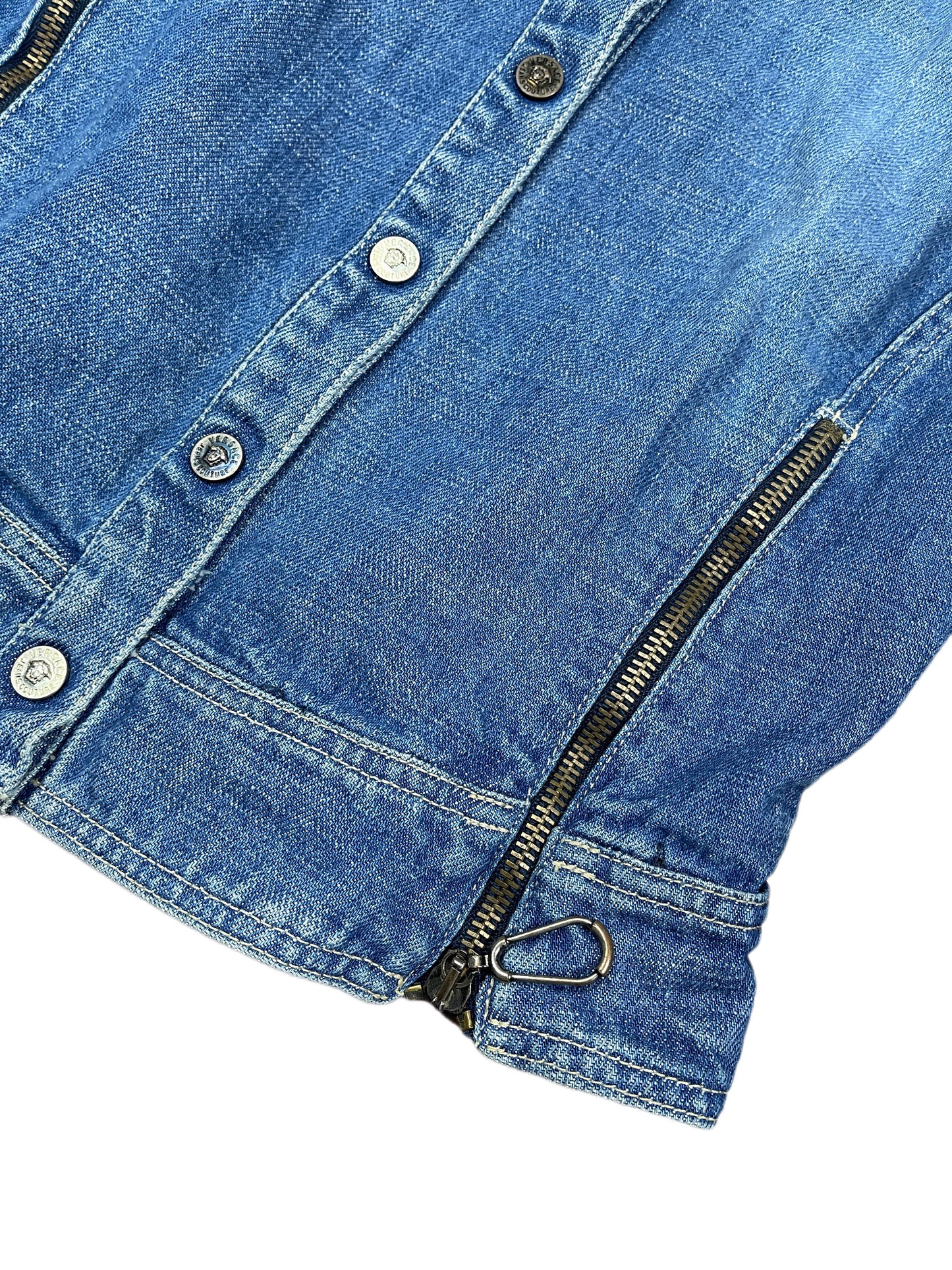 Y2k Versace Jeans Denim Vest Blue - XS