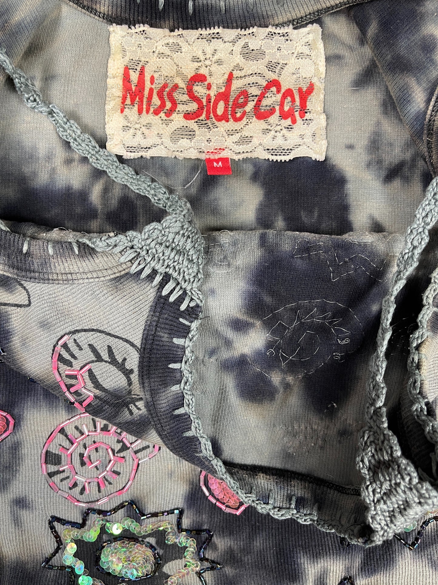 Y2k Miss Side Car Sleeveless Top Gray - M