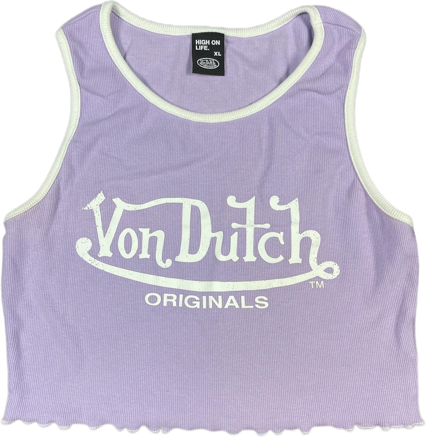 Von Dutch Sleeveless Top Purple Cotton Blend XL