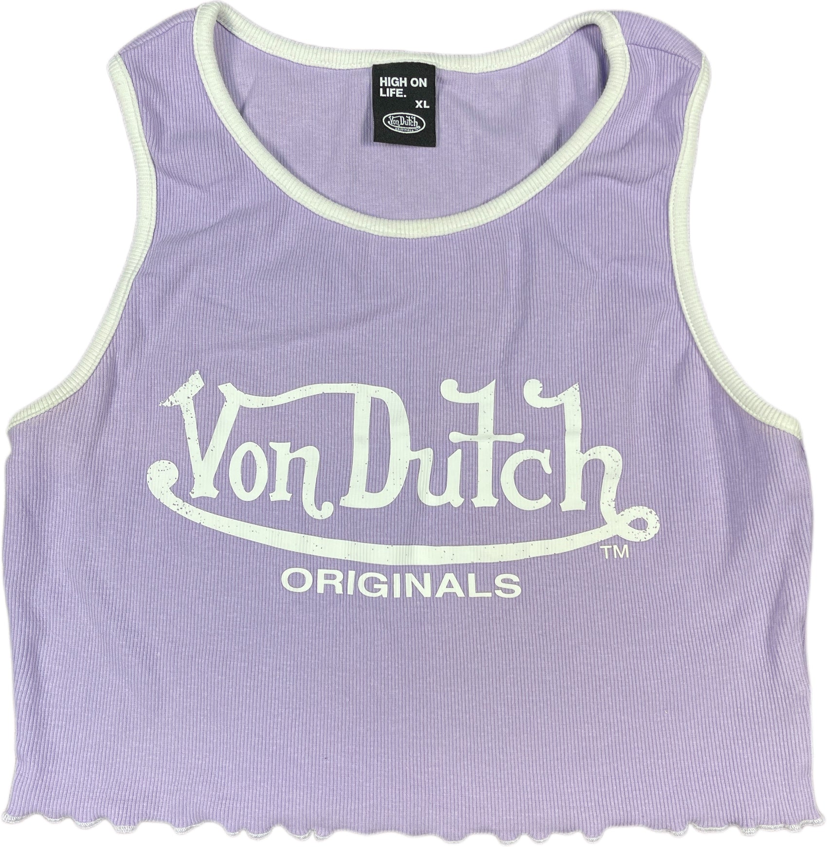 Von Dutch Sleeveless Top Purple Cotton Blend XL