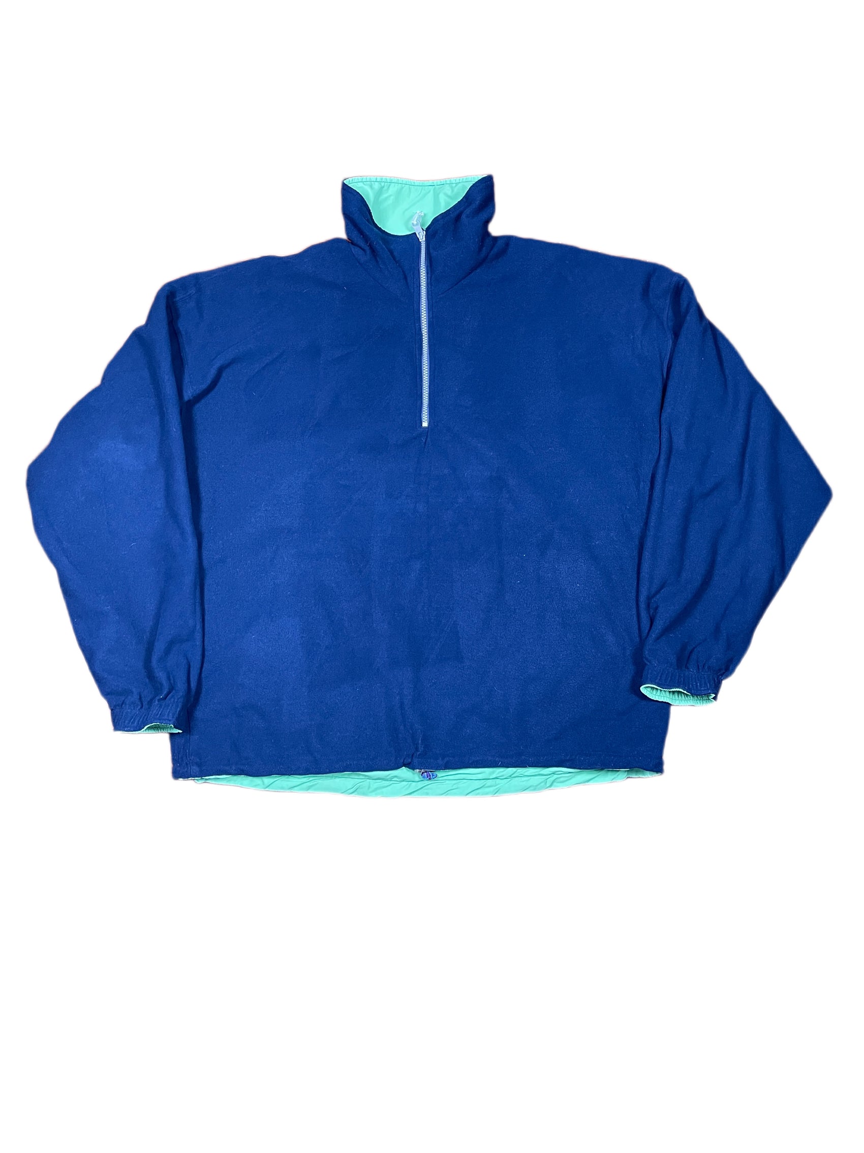 Vintage Löffler Reversible Fleece Green Navy - XL/XXL
